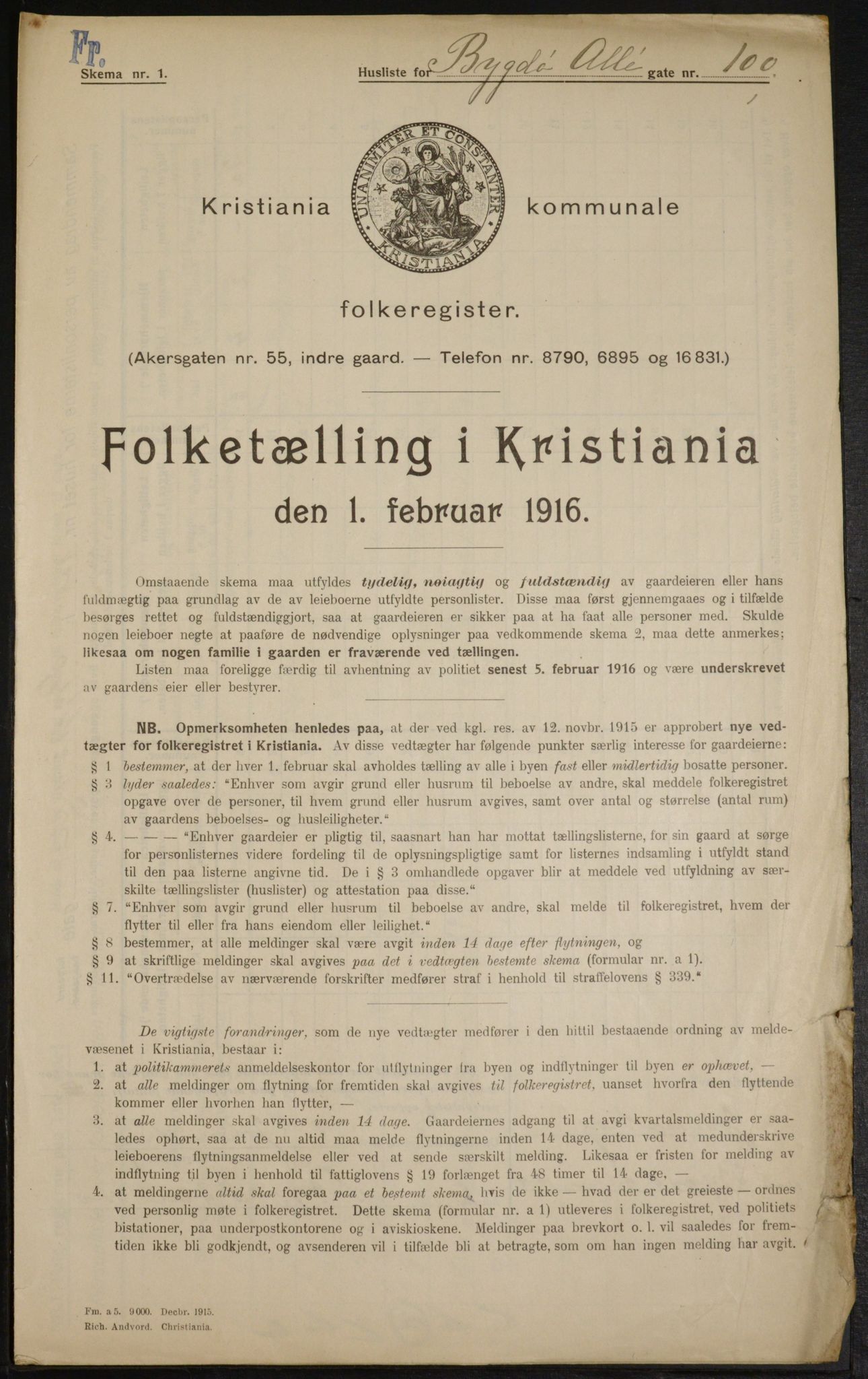 OBA, Municipal Census 1916 for Kristiania, 1916, p. 11060