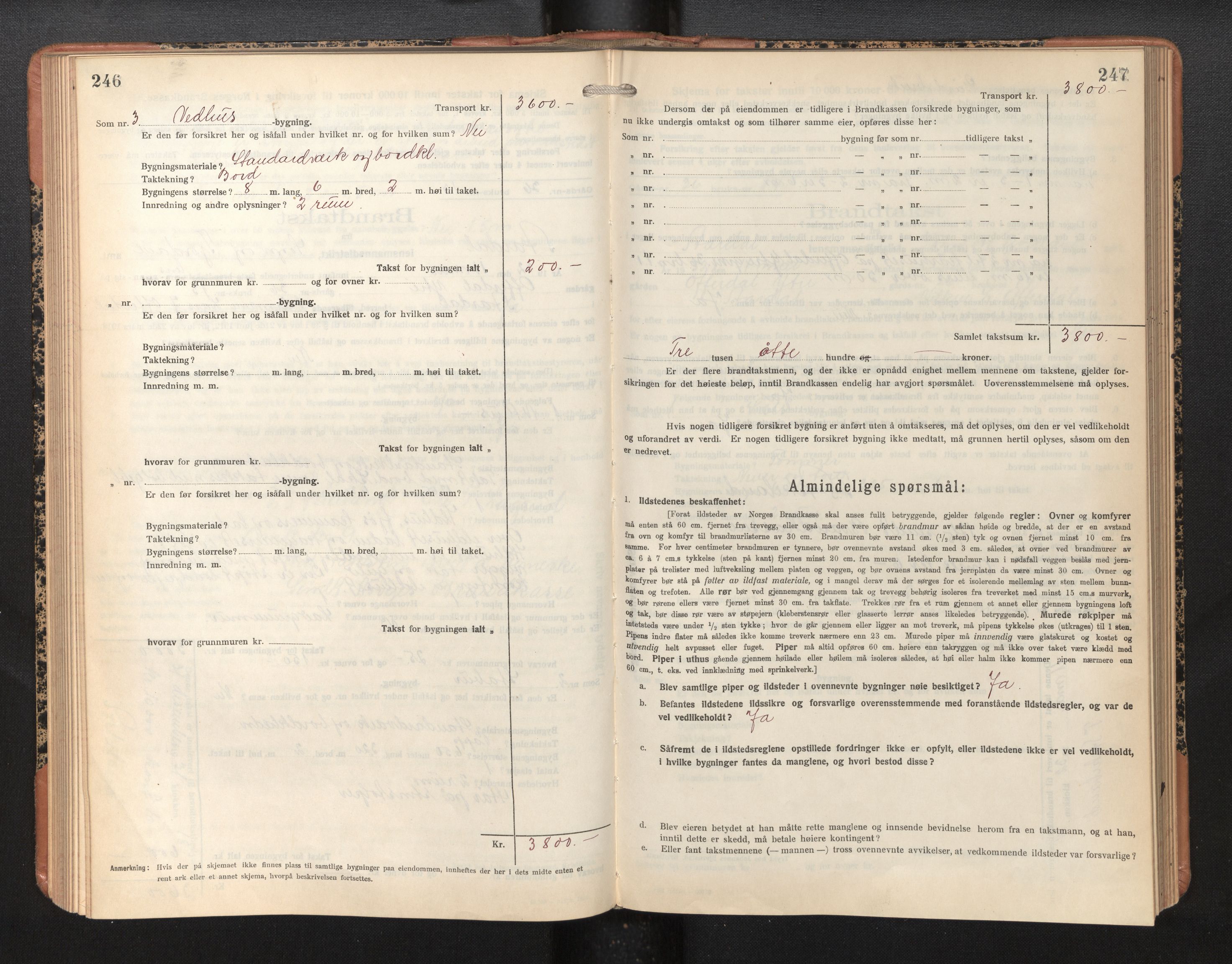 Lensmannen i Årdal, AV/SAB-A-30501/0012/L0010: Branntakstprotokoll, skjematakst, 1926-1939, p. 246-247