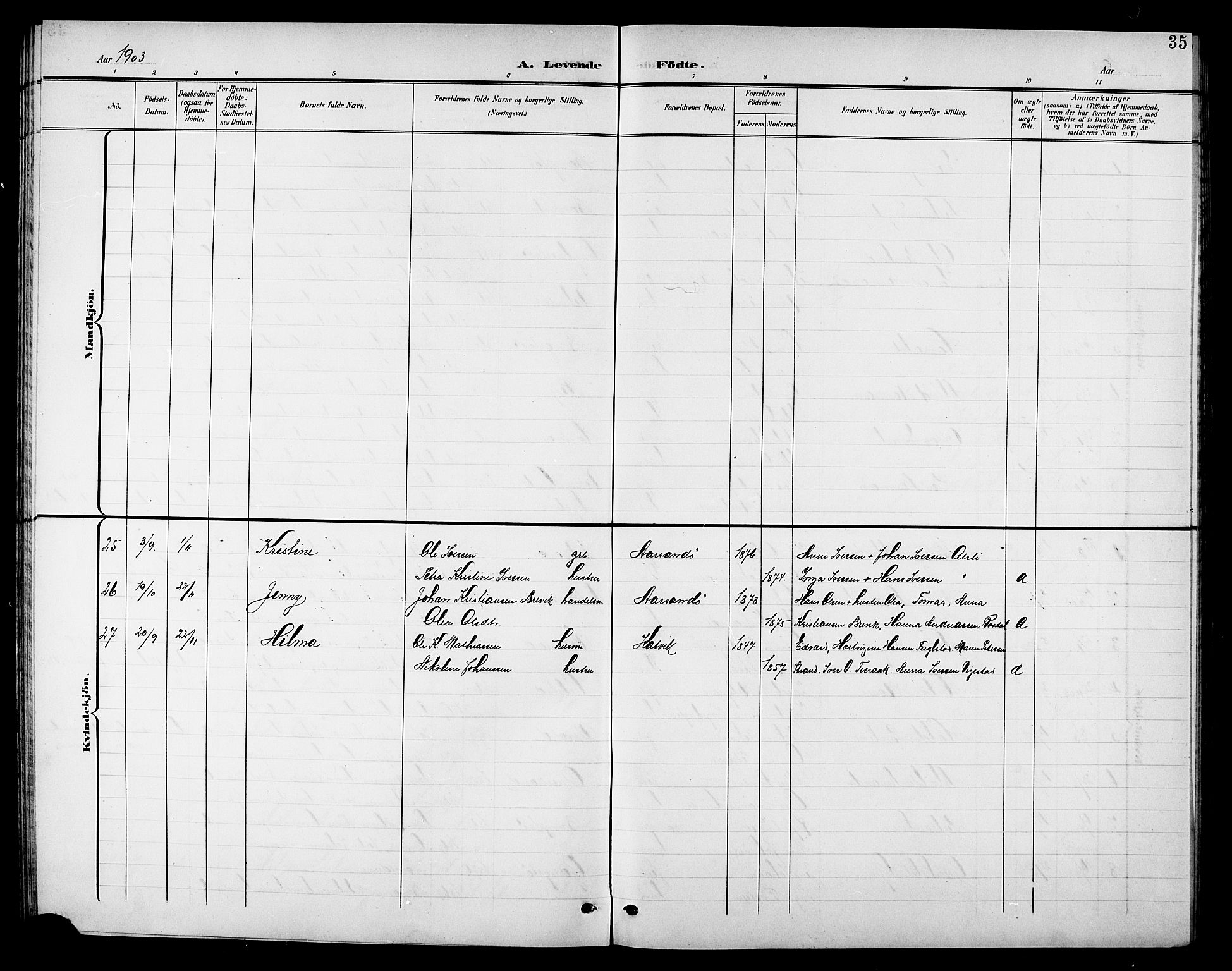 Ministerialprotokoller, klokkerbøker og fødselsregistre - Nordland, AV/SAT-A-1459/810/L0161: Parish register (copy) no. 810C04, 1897-1910, p. 35
