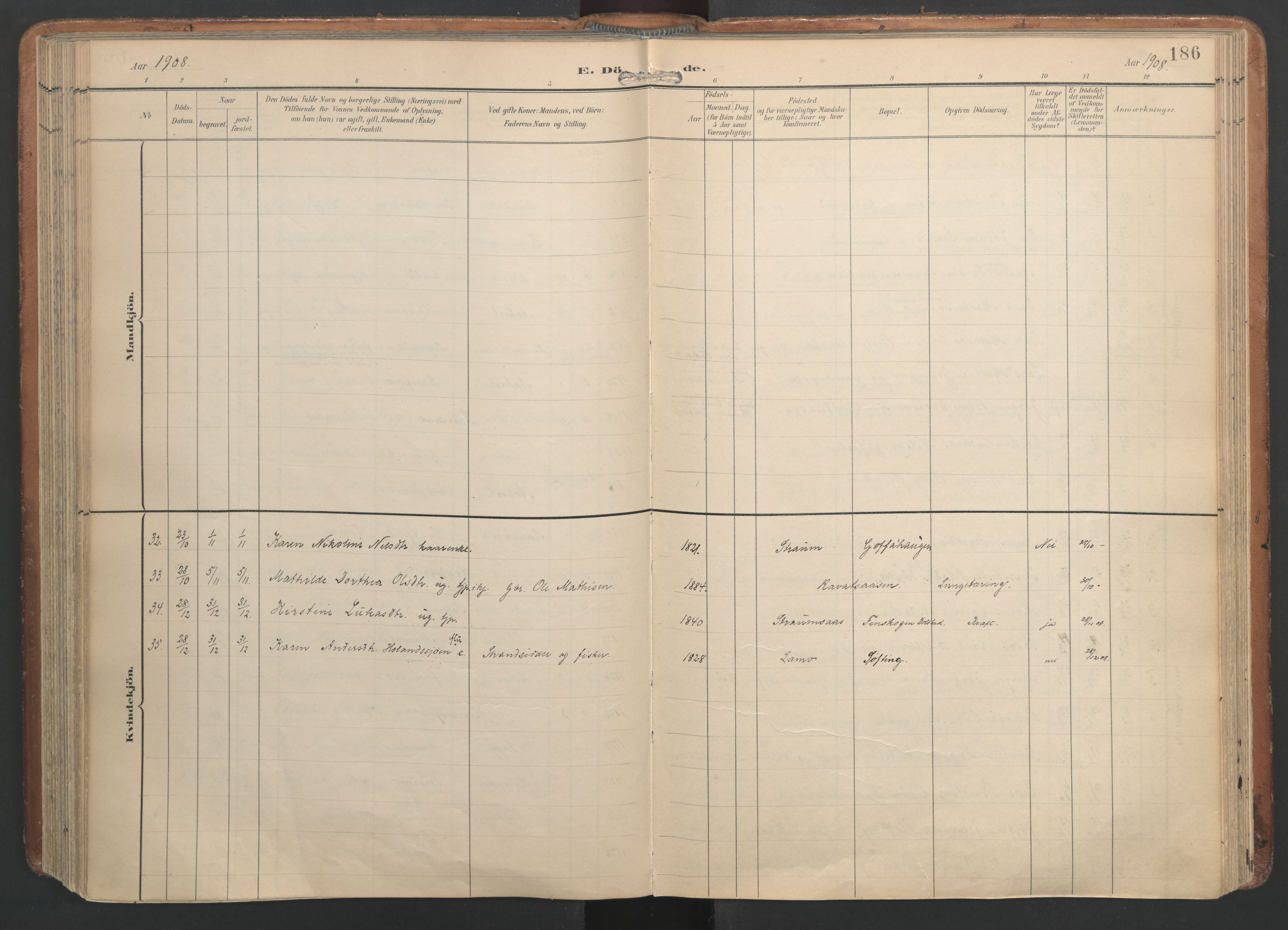 Ministerialprotokoller, klokkerbøker og fødselsregistre - Nordland, AV/SAT-A-1459/820/L0298: Parish register (official) no. 820A19, 1897-1915, p. 186