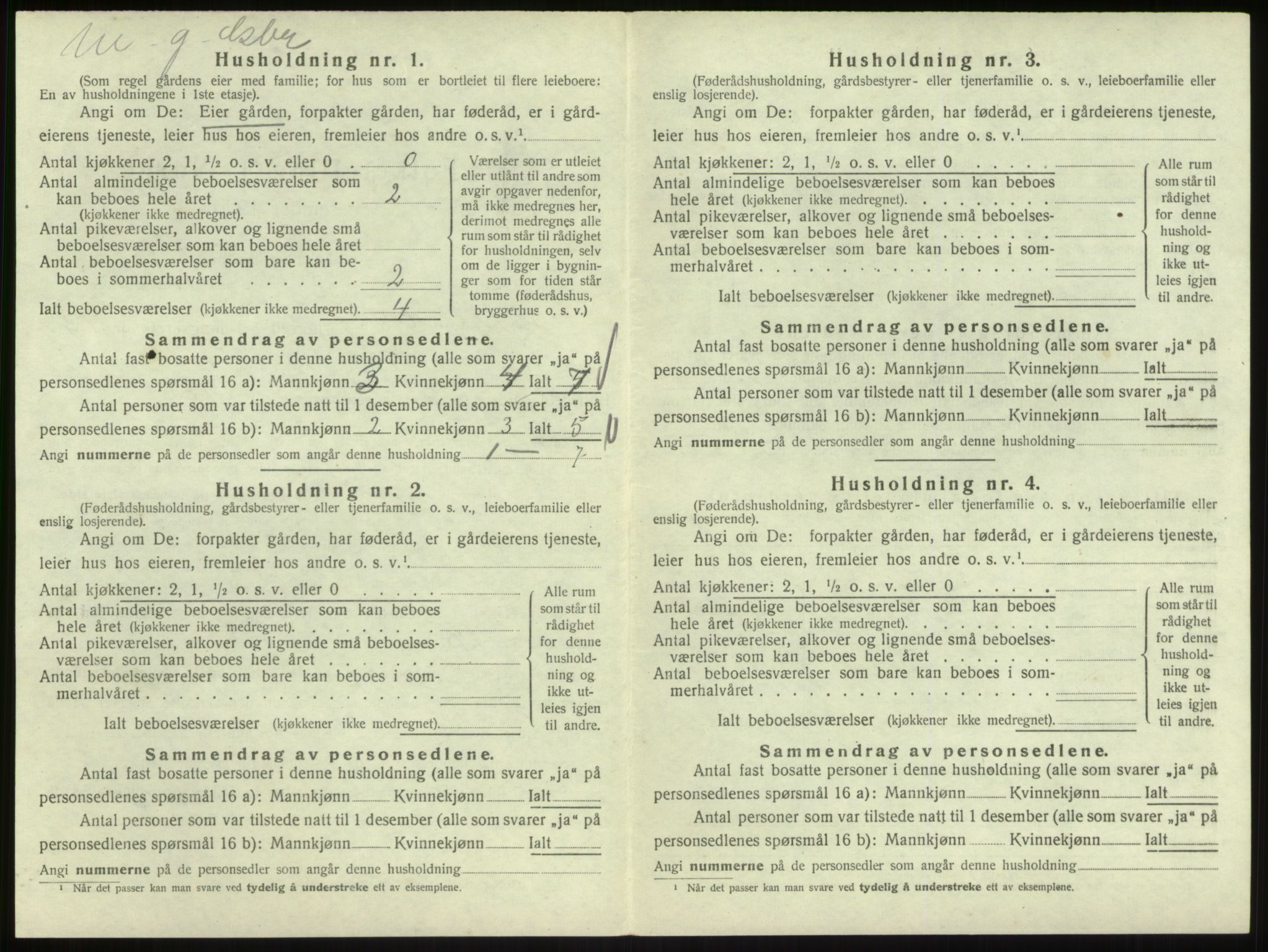 SAB, 1920 census for Hyllestad, 1920, p. 756