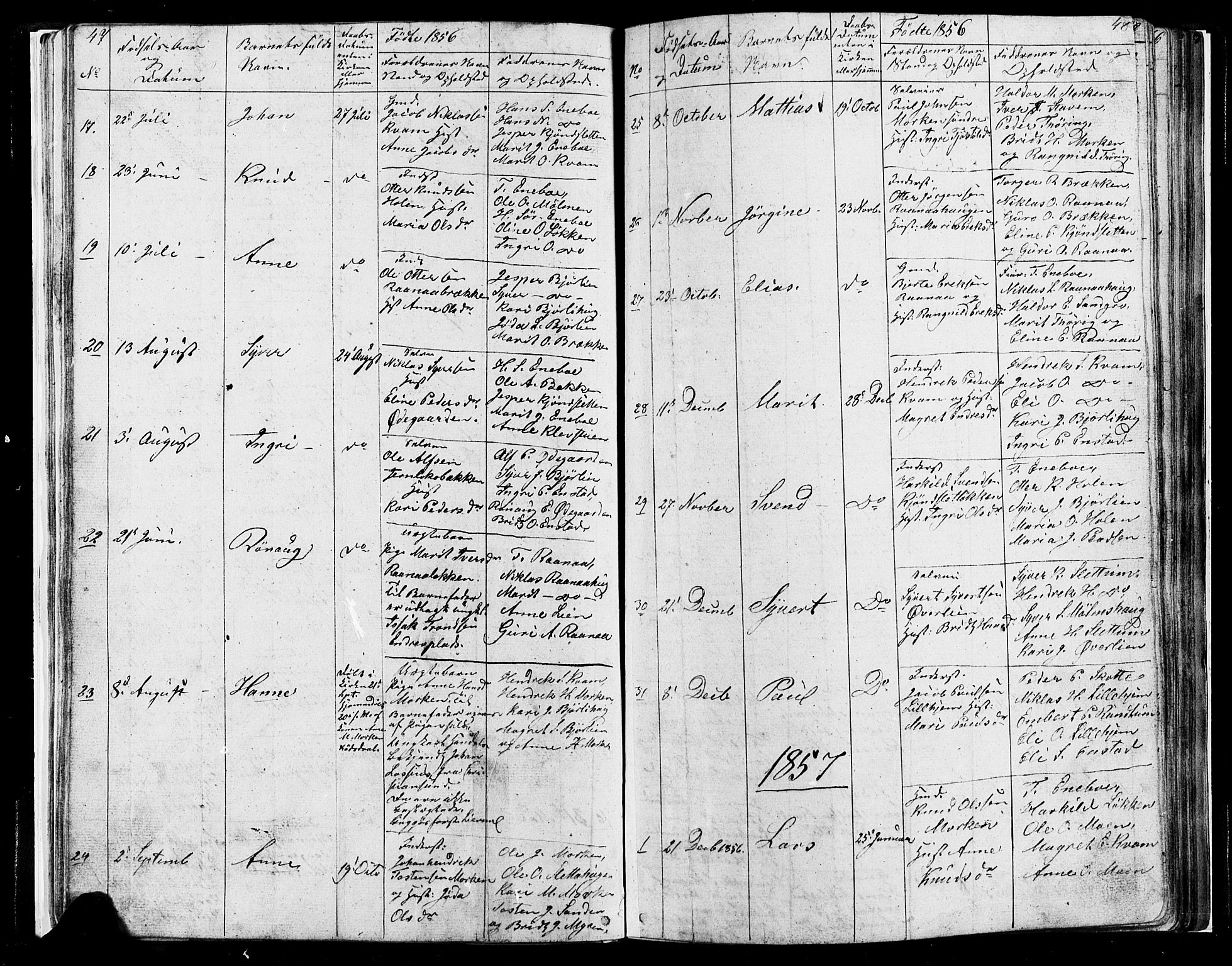 Lesja prestekontor, SAH/PREST-068/H/Ha/Hab/L0004: Parish register (copy) no. 4, 1842-1871, p. 47-48