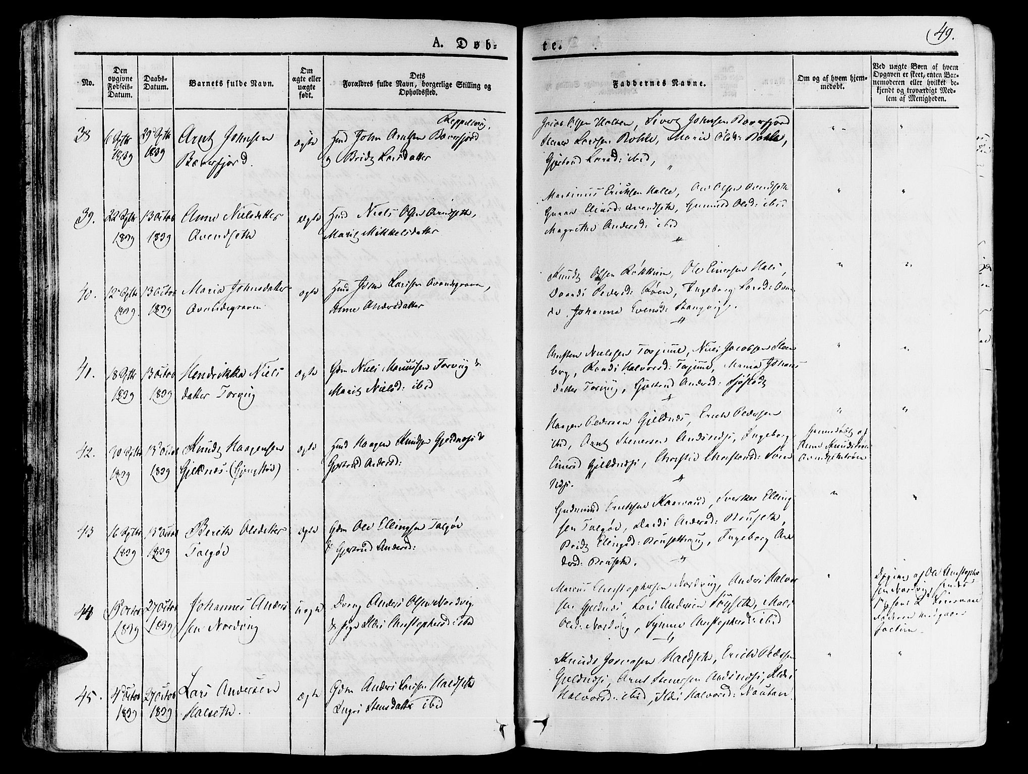 Ministerialprotokoller, klokkerbøker og fødselsregistre - Møre og Romsdal, AV/SAT-A-1454/592/L1024: Parish register (official) no. 592A03 /1, 1831-1849, p. 49