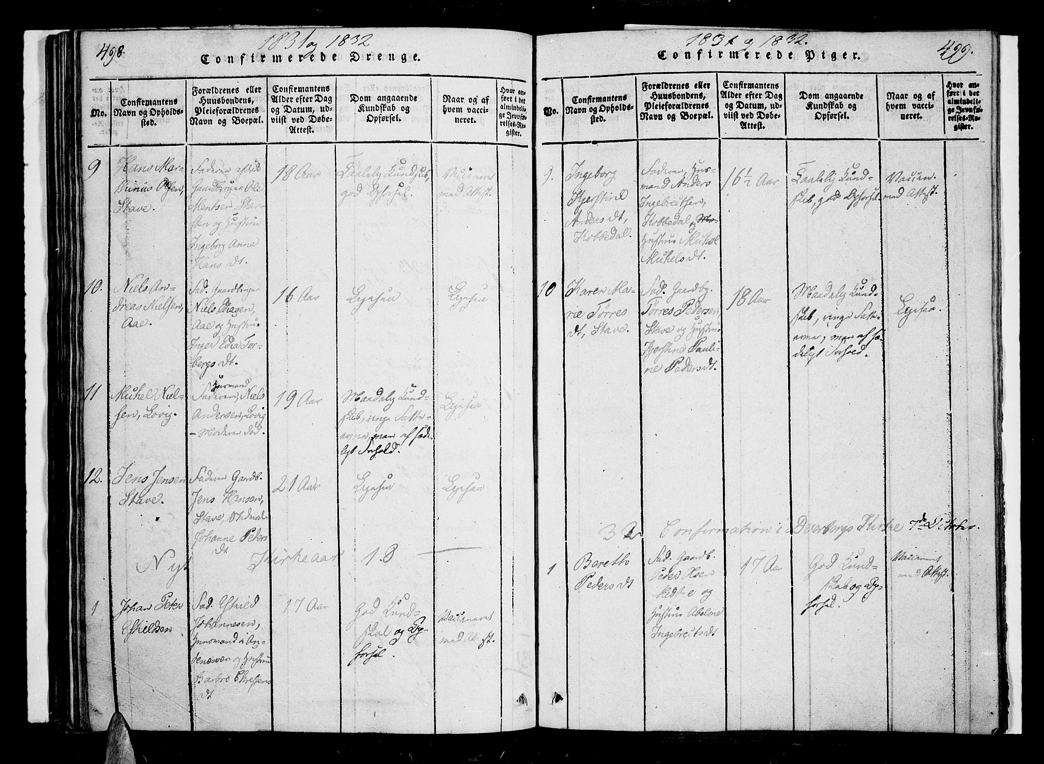 Ministerialprotokoller, klokkerbøker og fødselsregistre - Nordland, AV/SAT-A-1459/897/L1395: Parish register (official) no. 897A03, 1820-1841, p. 498-499