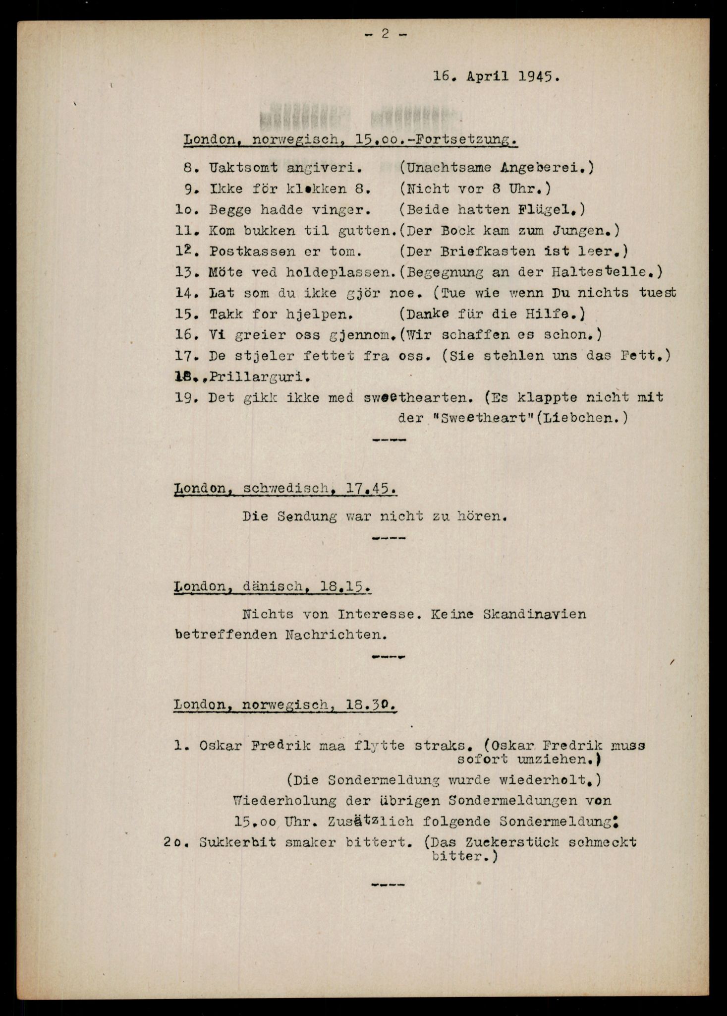 Forsvarets Overkommando. 2 kontor. Arkiv 11.4. Spredte tyske arkivsaker, AV/RA-RAFA-7031/D/Dar/Darb/L0007: Reichskommissariat - Hauptabteilung Volksaufklärung und Propaganda, 1942-1945, p. 311