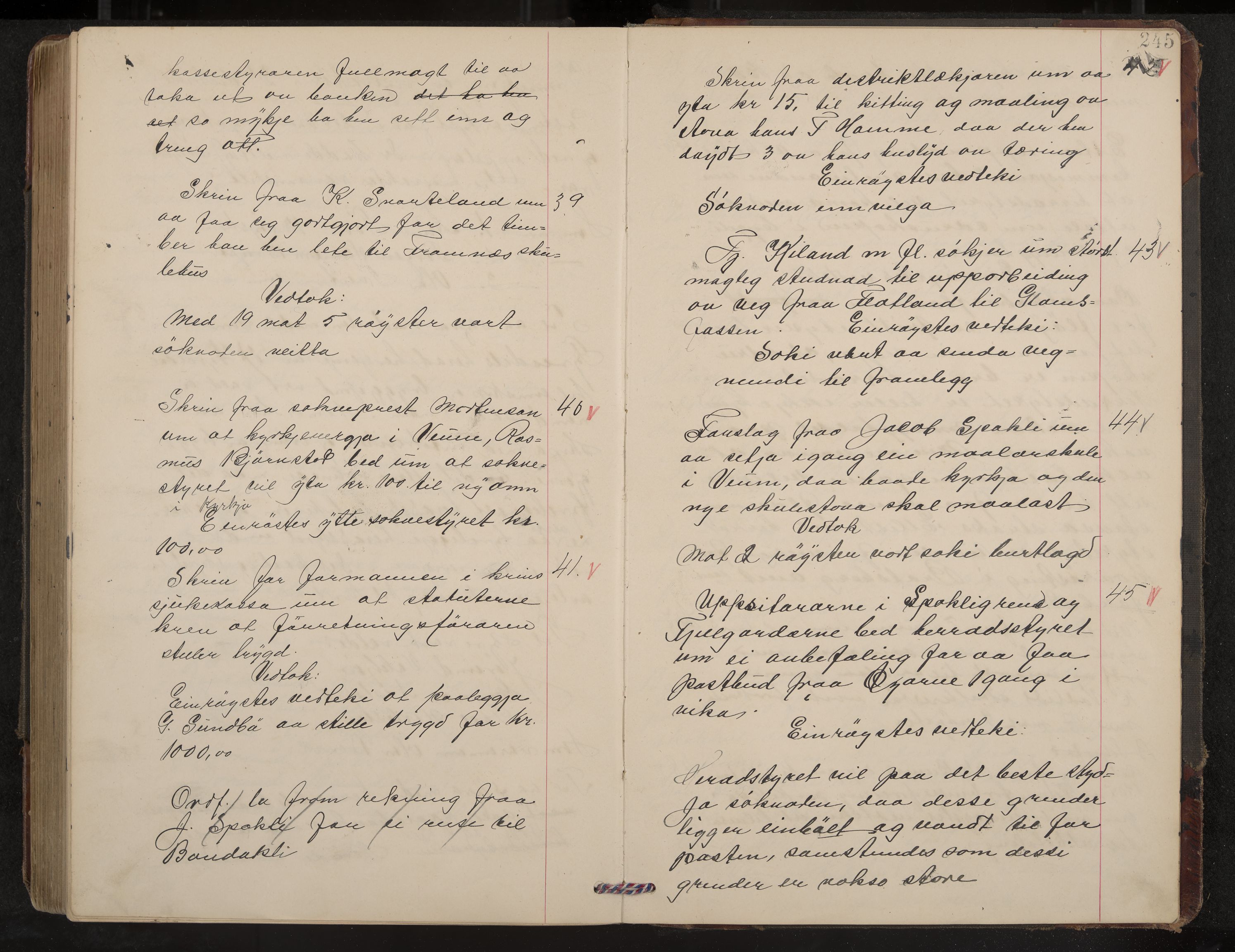 Fyresdal formannskap og sentraladministrasjon, IKAK/0831021-1/Aa/L0004: Møtebok, 1903-1911, p. 245