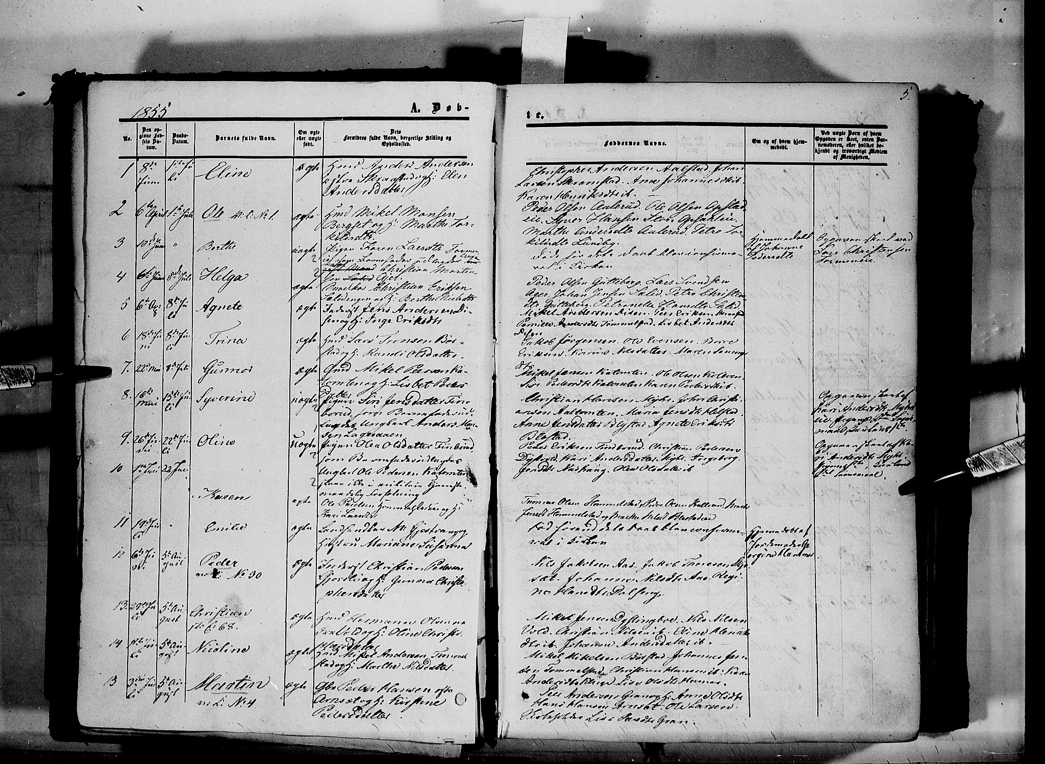 Vang prestekontor, Hedmark, SAH/PREST-008/H/Ha/Haa/L0012: Parish register (official) no. 12, 1855-1870, p. 5
