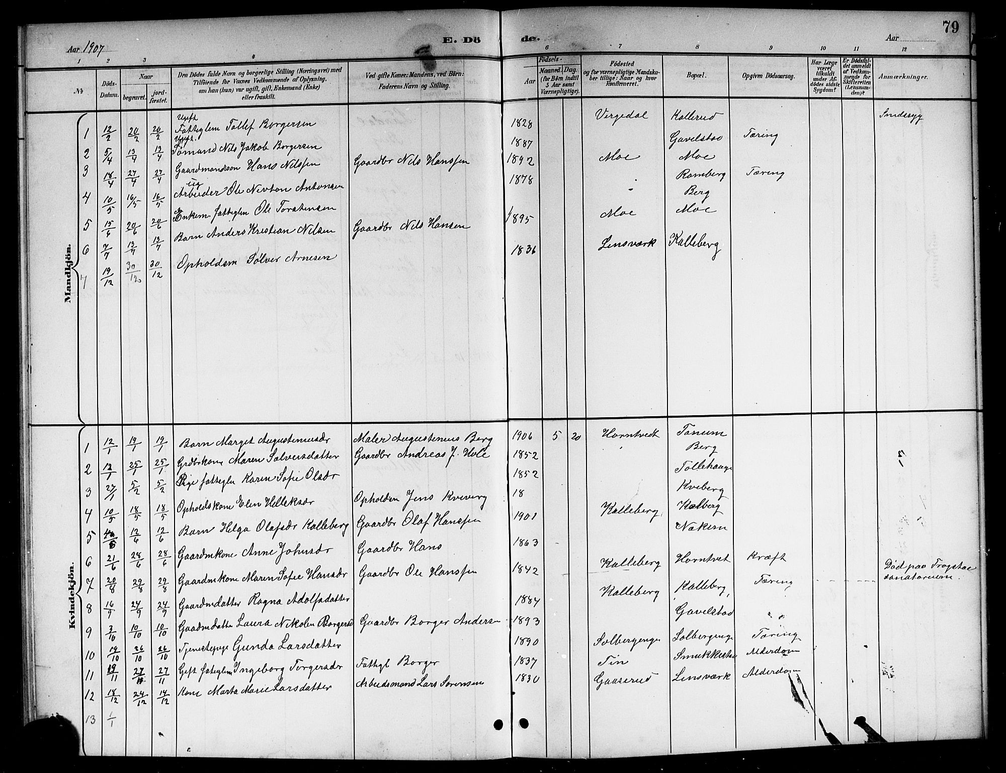 Lardal kirkebøker, AV/SAKO-A-350/G/Ga/L0002: Parish register (copy) no. I 2, 1901-1916, p. 79