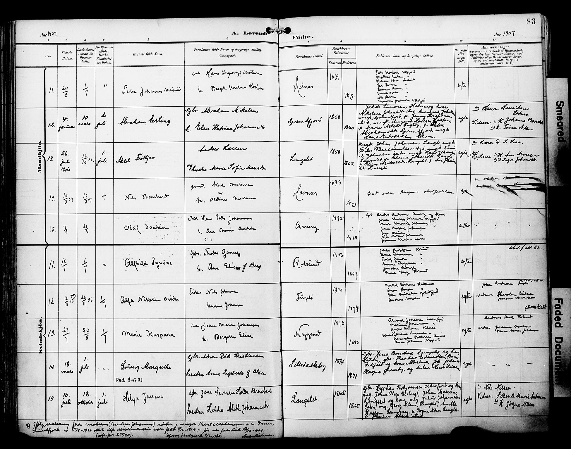 Skjervøy sokneprestkontor, AV/SATØ-S-1300/H/Ha/Haa/L0015kirke: Parish register (official) no. 15, 1899-1909, p. 83