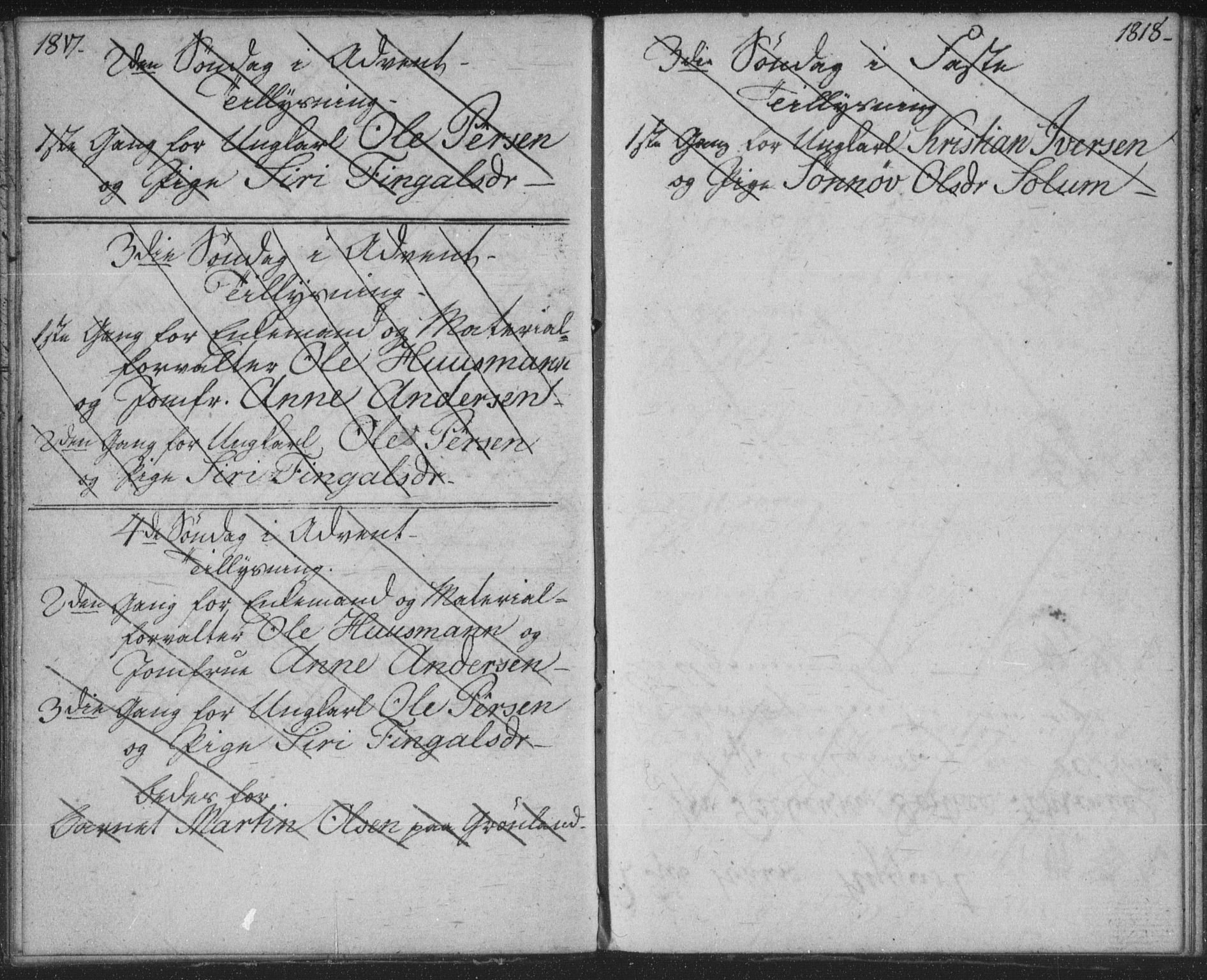 Bragernes kirkebøker, AV/SAKO-A-6/H/Ha/L0001: Banns register no. 1, 1817-1831