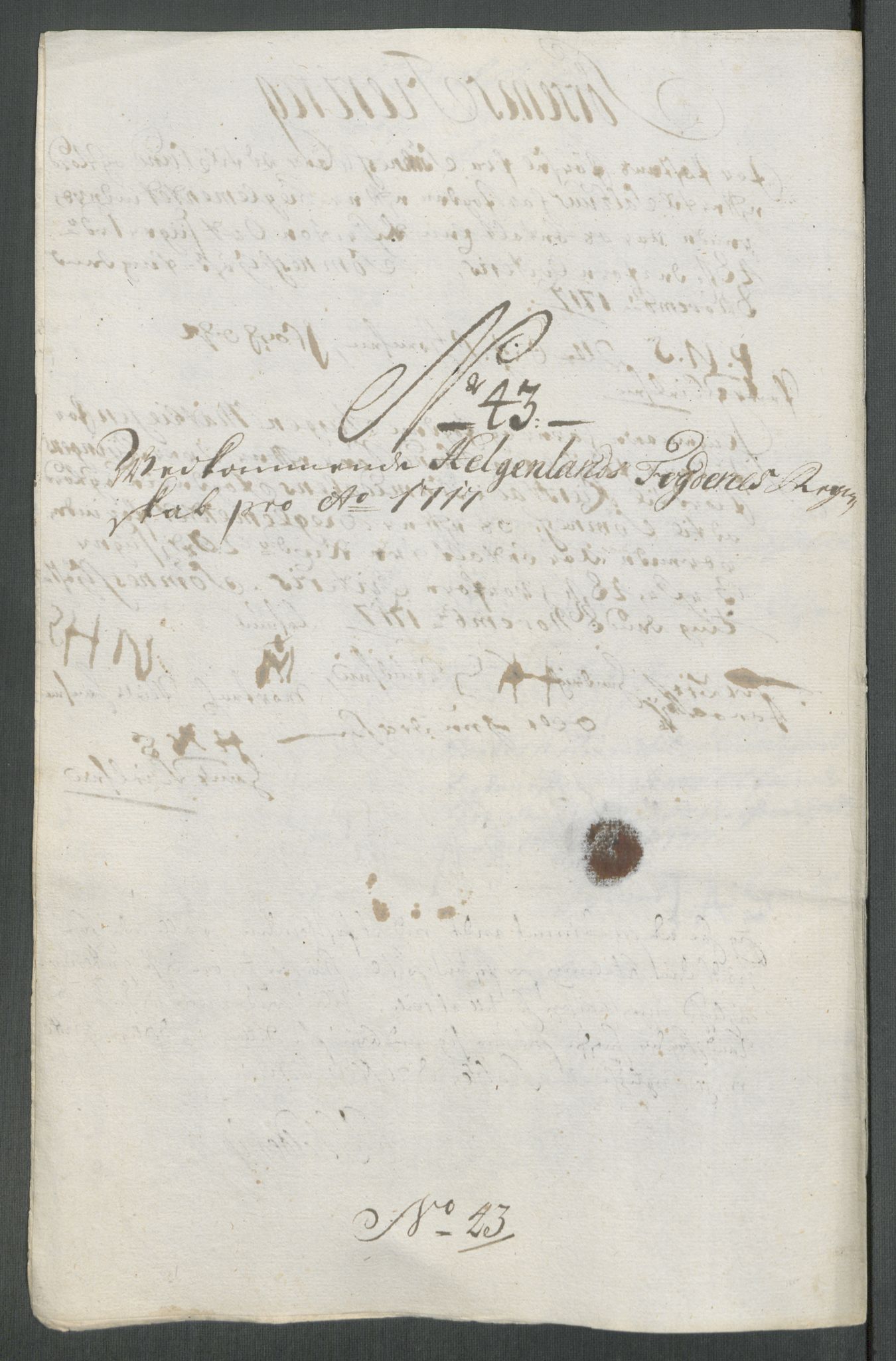 Rentekammeret inntil 1814, Reviderte regnskaper, Fogderegnskap, AV/RA-EA-4092/R65/L4515: Fogderegnskap Helgeland, 1717, p. 330