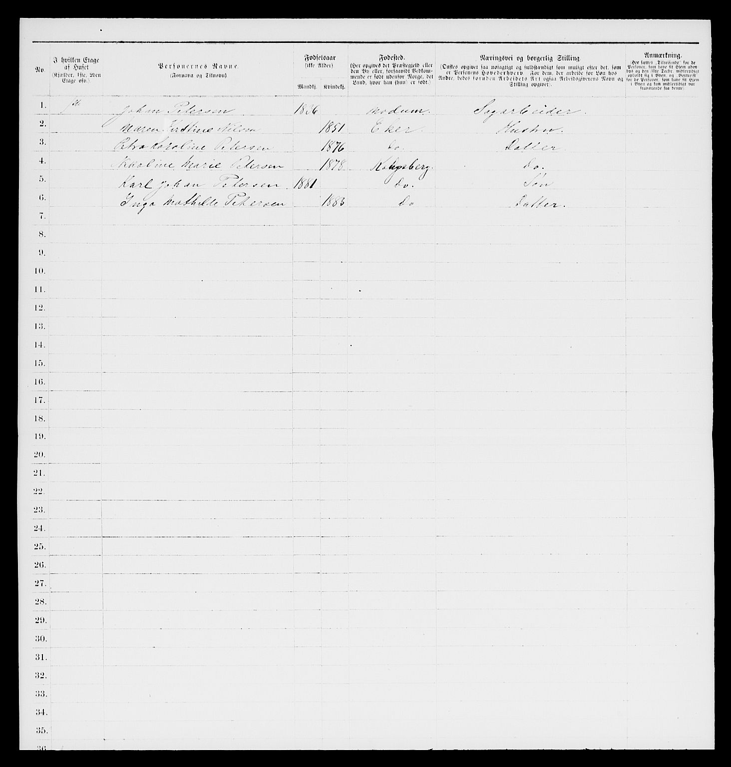 SAKO, 1885 census for 0604 Kongsberg, 1885, p. 820