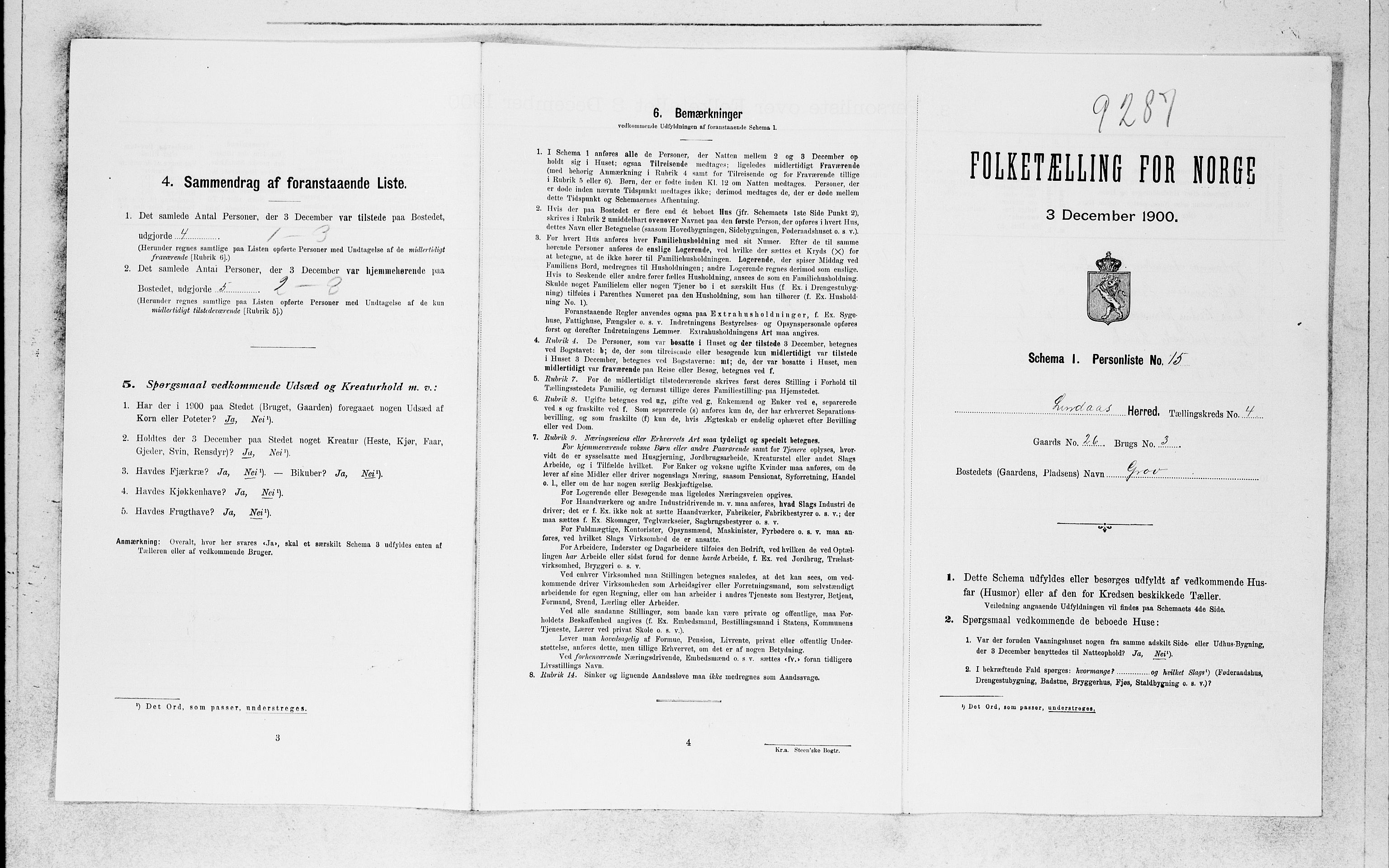 SAB, 1900 census for Lindås, 1900, p. 434