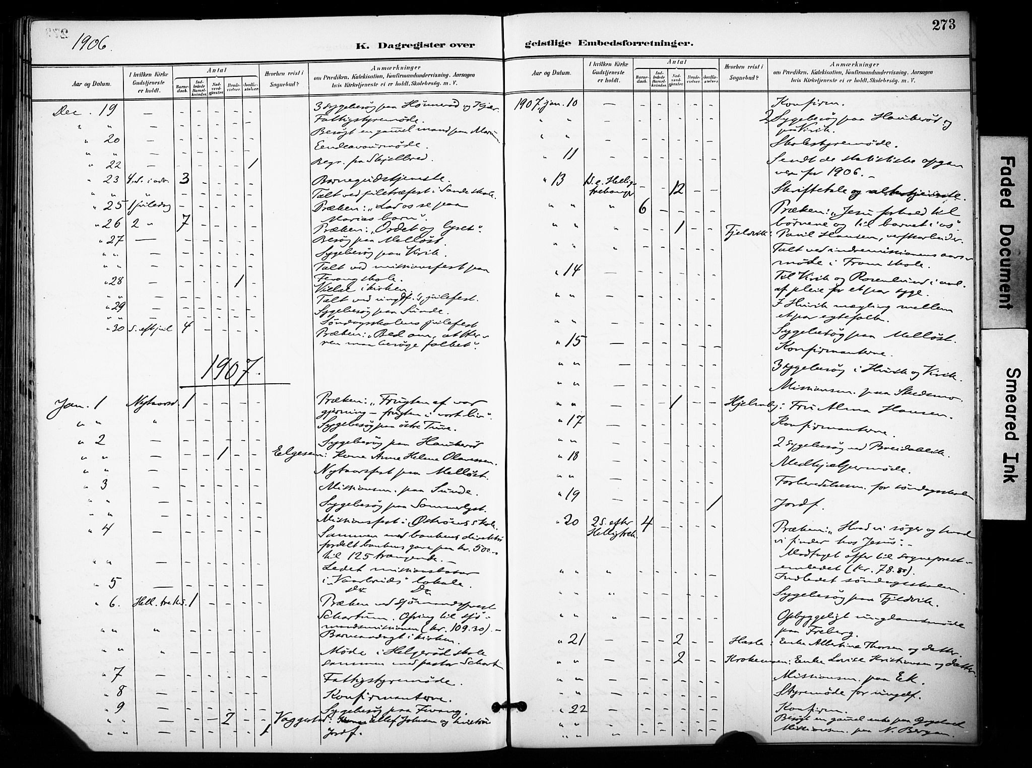 Sandar kirkebøker, SAKO/A-243/F/Fa/L0015: Parish register (official) no. 15, 1896-1907, p. 273