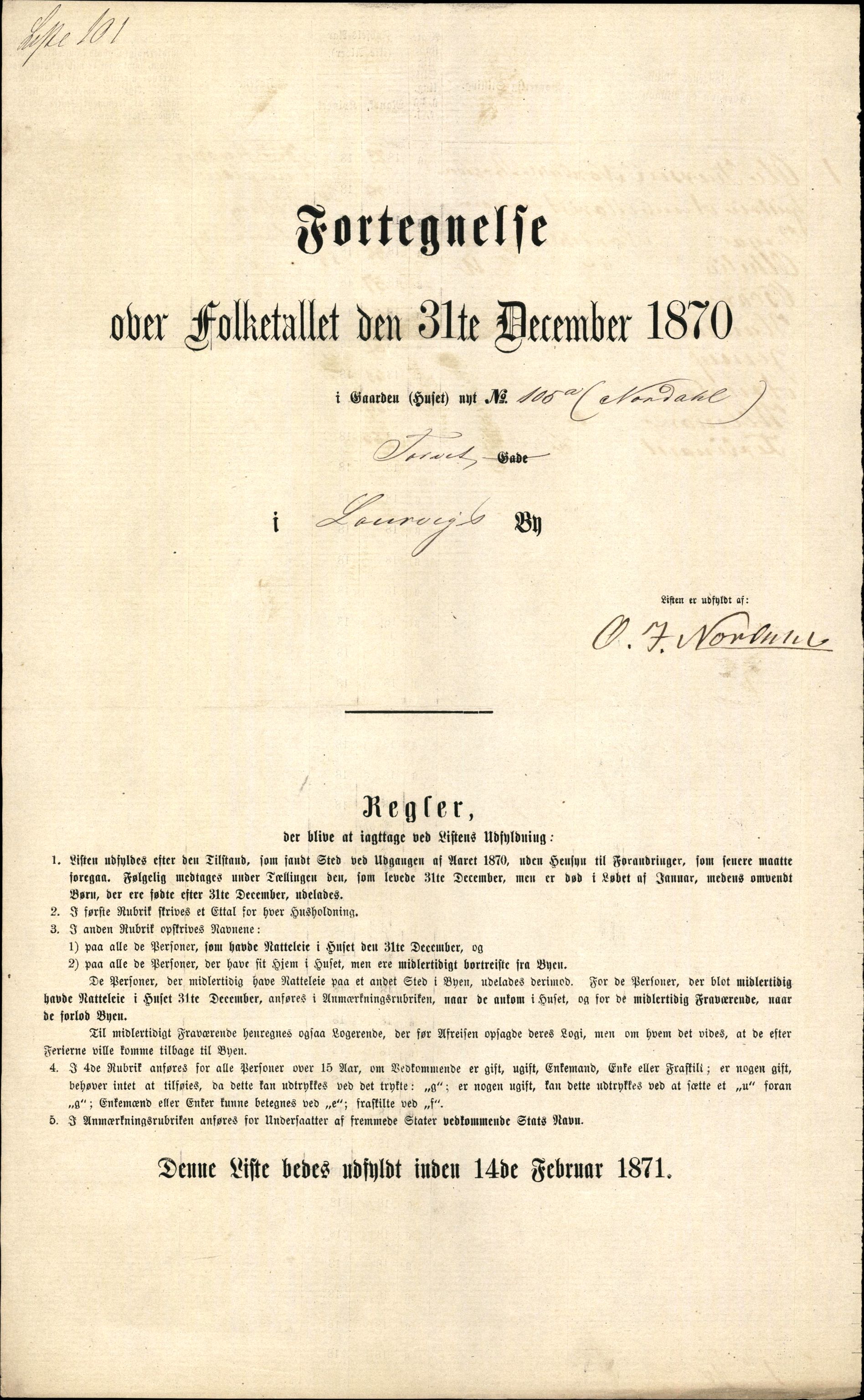 RA, 1870 census for 0707 Larvik, 1870, p. 219