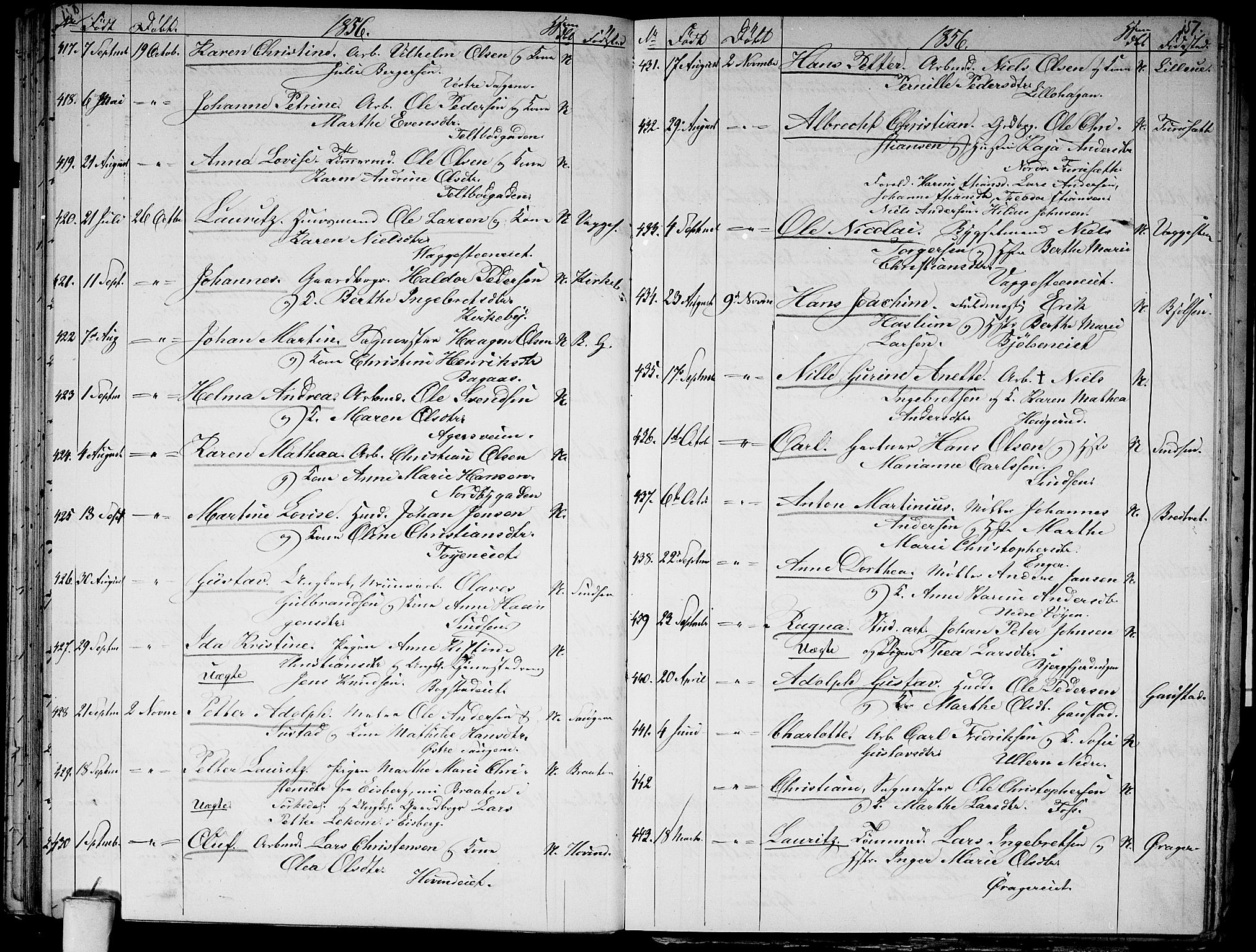 Aker prestekontor kirkebøker, AV/SAO-A-10861/G/L0010: Parish register (copy) no. 10, 1852-1859, p. 150-151