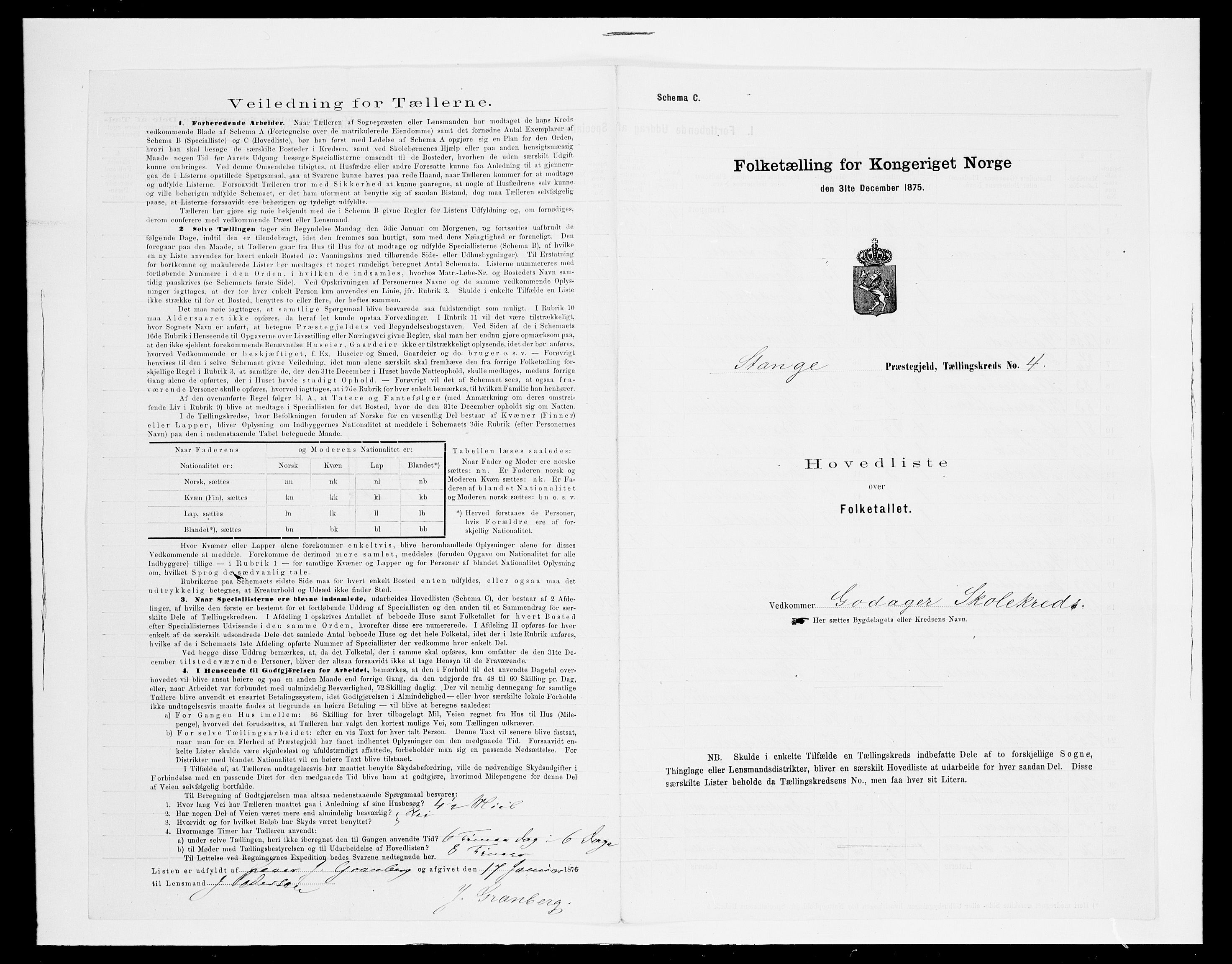 SAH, 1875 census for 0417P Stange, 1875, p. 34