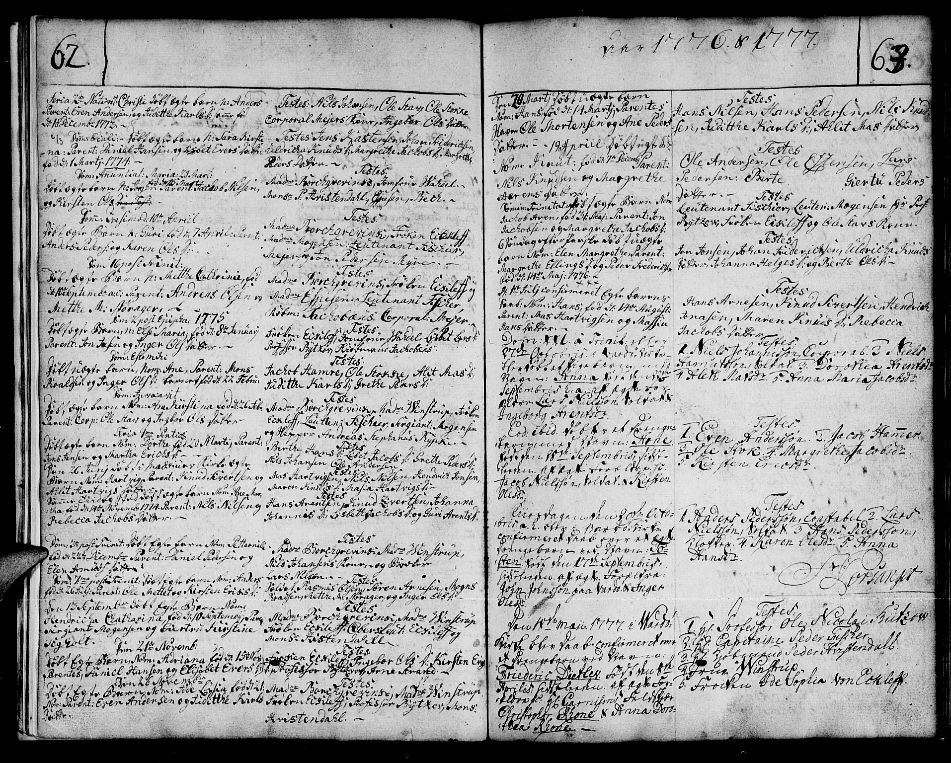 Vardø sokneprestkontor, AV/SATØ-S-1332/H/Ha/L0001kirke: Parish register (official) no. 1, 1769-1804, p. 62-63