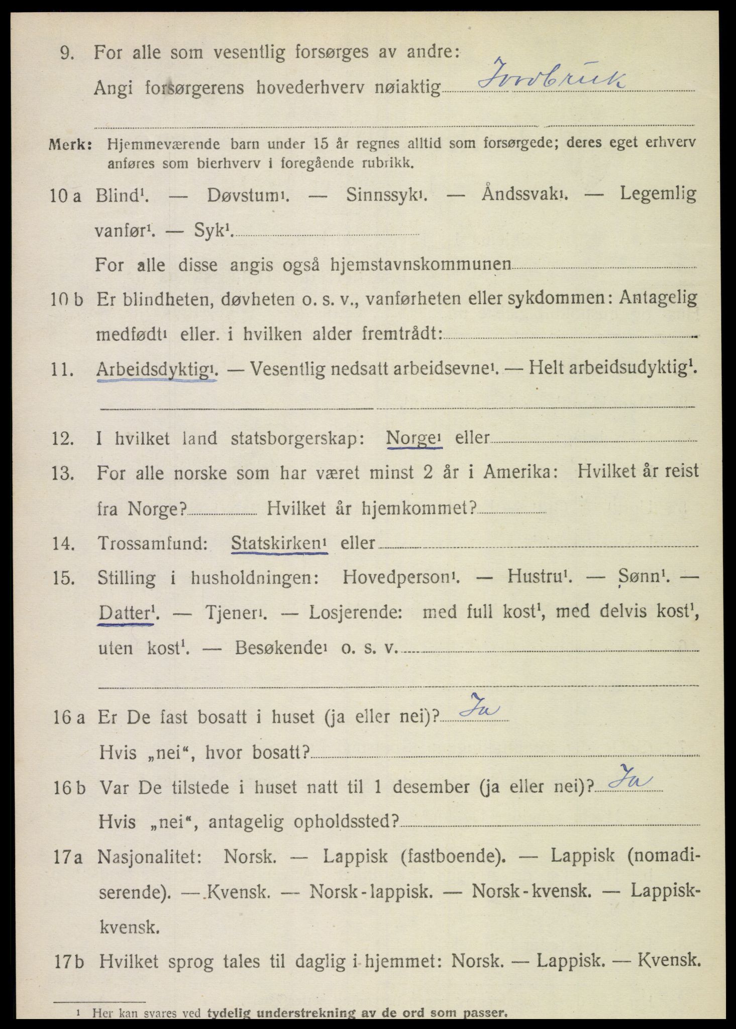 SAT, 1920 census for Kolvereid, 1920, p. 5136