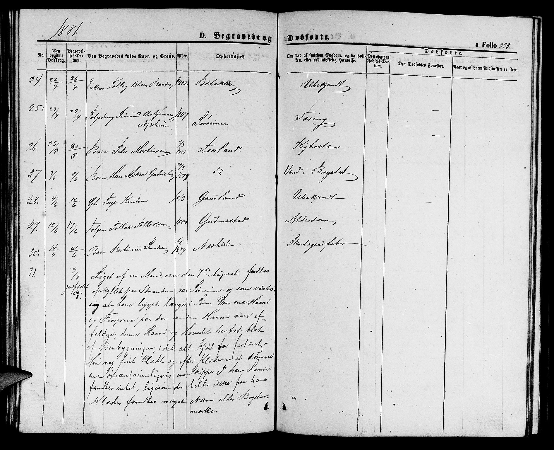 Hå sokneprestkontor, AV/SAST-A-101801/001/30BB/L0001: Parish register (copy) no. B 1, 1854-1883, p. 335