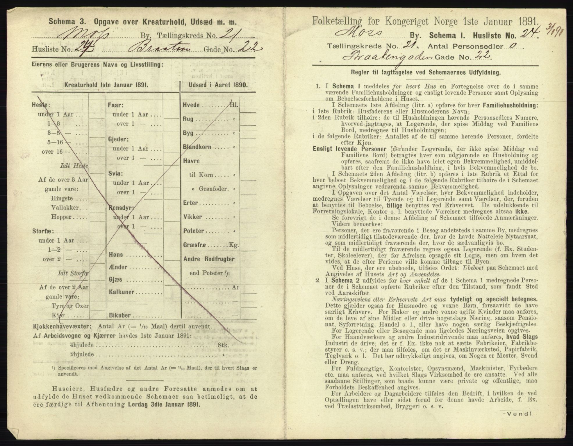 RA, 1891 census for 0104 Moss, 1891, p. 1322