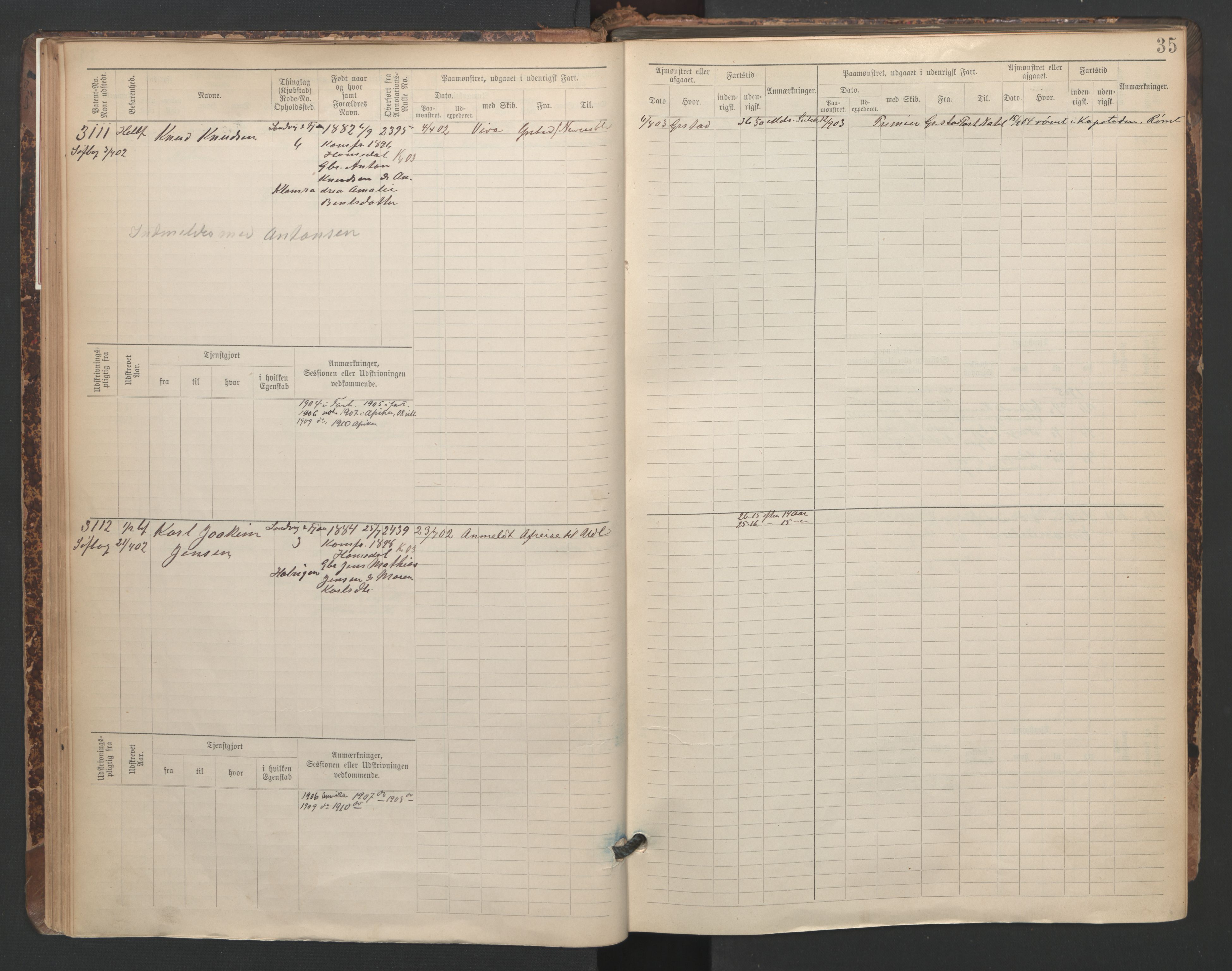 Grimstad mønstringskrets, SAK/2031-0013/F/Fb/L0005: Hovedrulle A nr 3043-3804, F-8, 1900-1948, p. 37