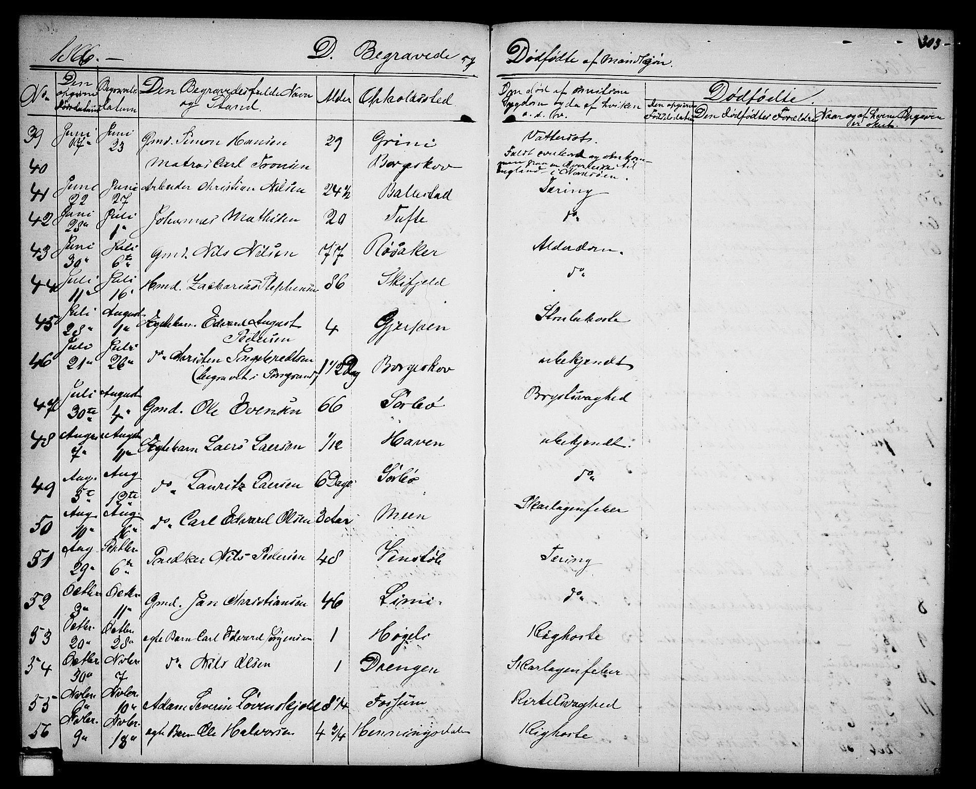 Gjerpen kirkebøker, AV/SAKO-A-265/G/Ga/L0001: Parish register (copy) no. I 1, 1864-1882, p. 303