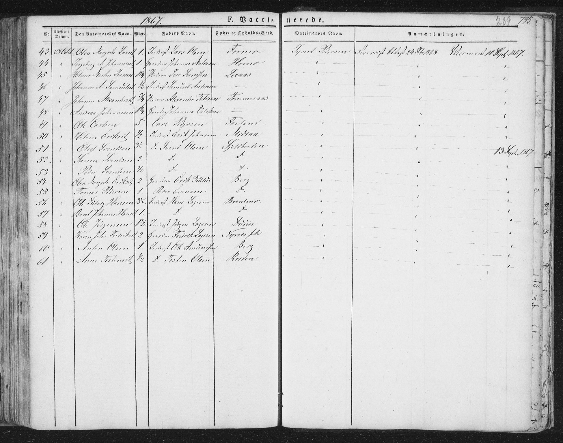 Ministerialprotokoller, klokkerbøker og fødselsregistre - Nord-Trøndelag, SAT/A-1458/758/L0513: Parish register (official) no. 758A02 /1, 1839-1868, p. 289