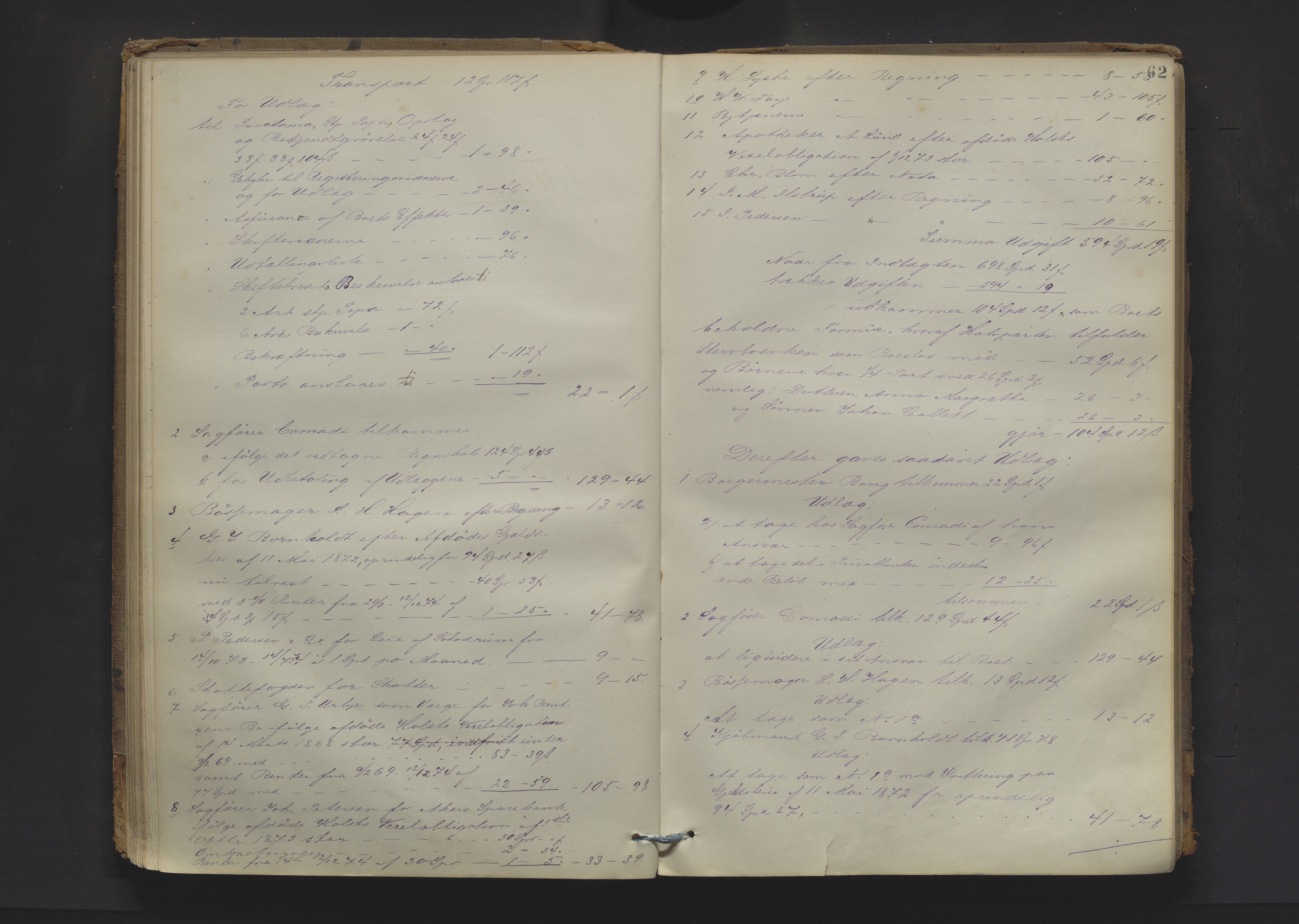 Drammen byfogd, AV/SAKO-A-222/H/Hb/Hbd/Hbda/L0003: Skifteutlodningsprotokoll., 1872-1878, p. 62