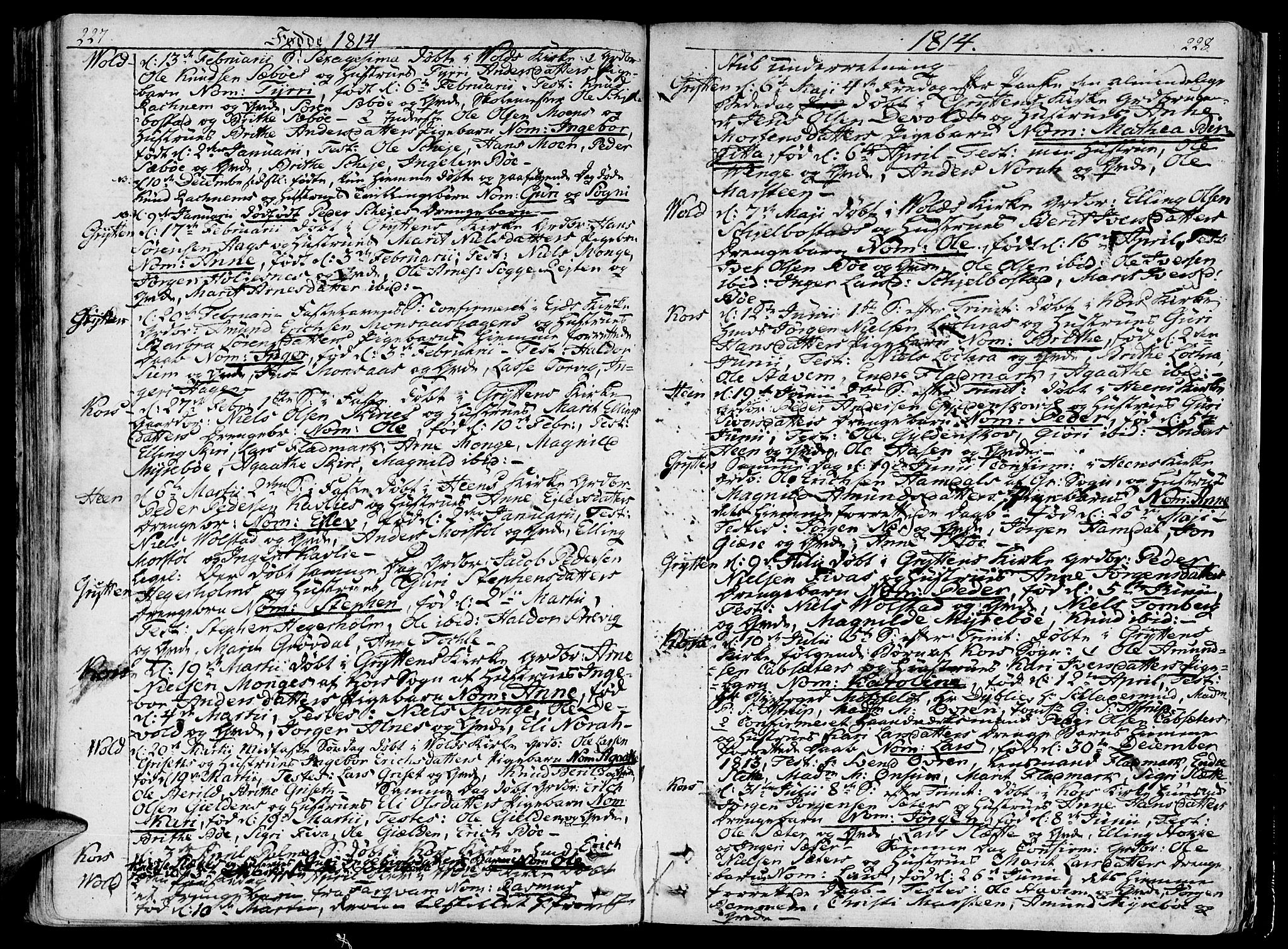 Ministerialprotokoller, klokkerbøker og fødselsregistre - Møre og Romsdal, AV/SAT-A-1454/544/L0570: Parish register (official) no. 544A03, 1807-1817, p. 227-228