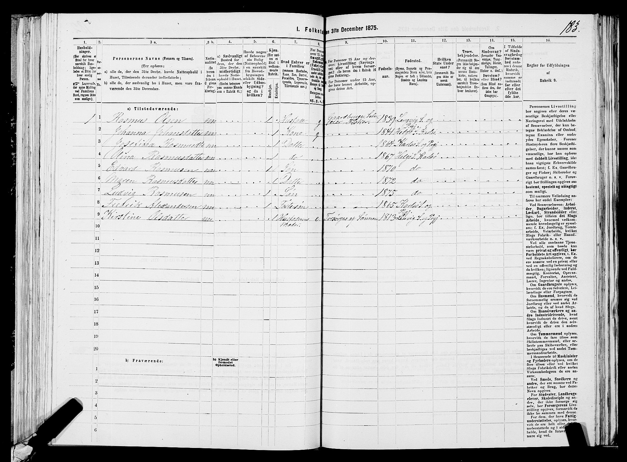 SATØ, 1875 census for 1936P Karlsøy, 1875, p. 2183