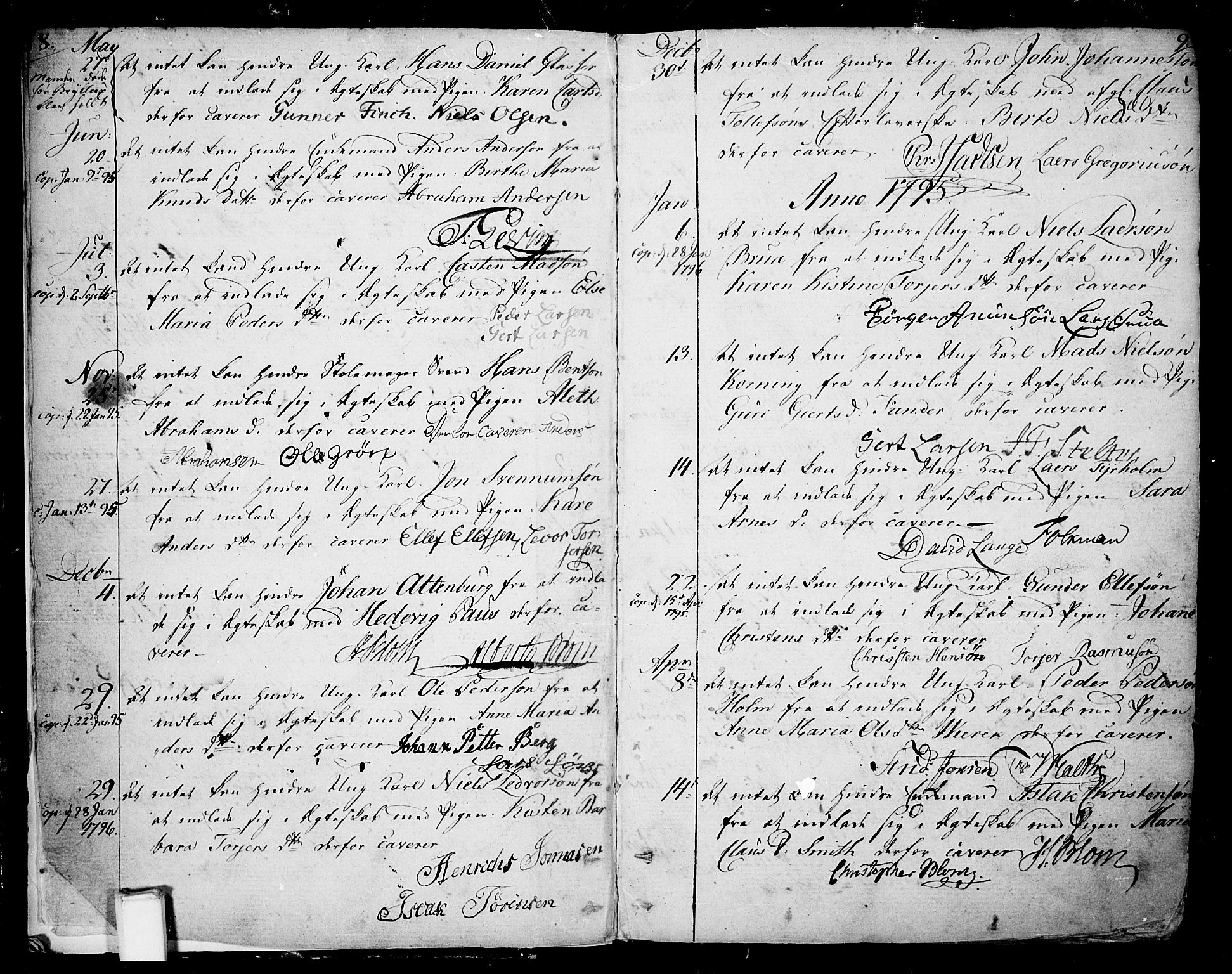 Skien kirkebøker, SAKO/A-302/F/Fa/L0004: Parish register (official) no. 4, 1792-1814, p. 8-9