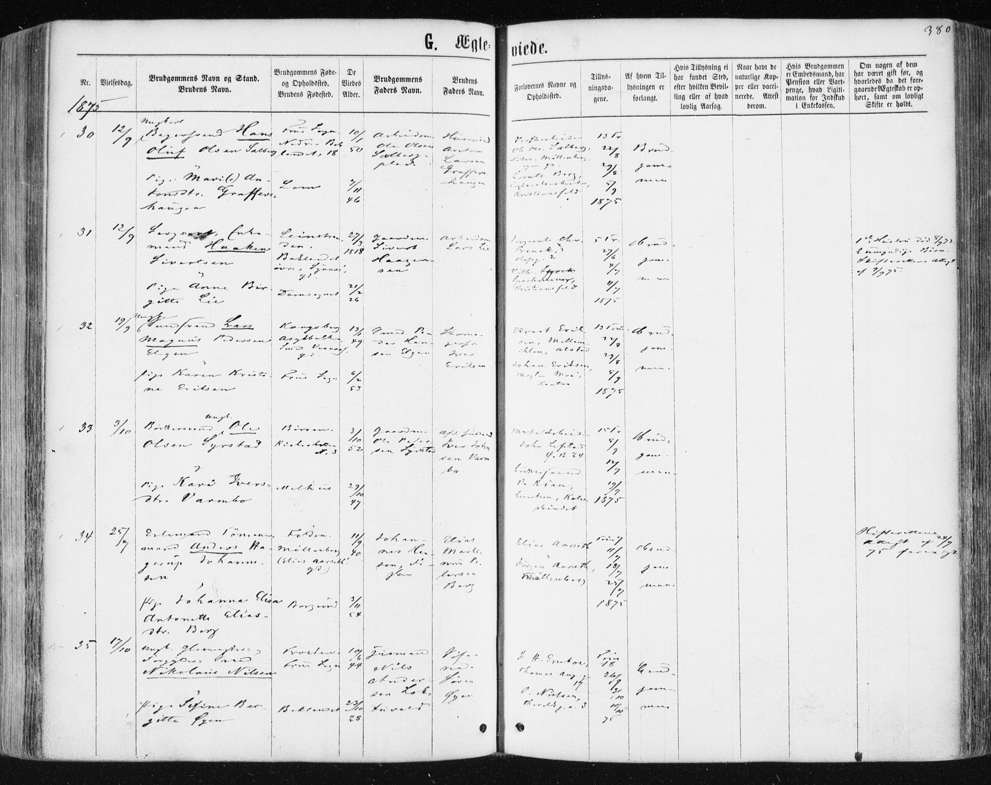 Ministerialprotokoller, klokkerbøker og fødselsregistre - Sør-Trøndelag, SAT/A-1456/604/L0186: Parish register (official) no. 604A07, 1866-1877, p. 380