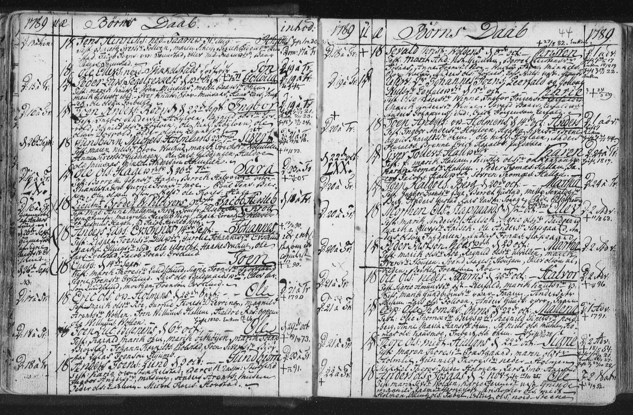 Ministerialprotokoller, klokkerbøker og fødselsregistre - Nord-Trøndelag, SAT/A-1458/723/L0232: Parish register (official) no. 723A03, 1781-1804, p. 44