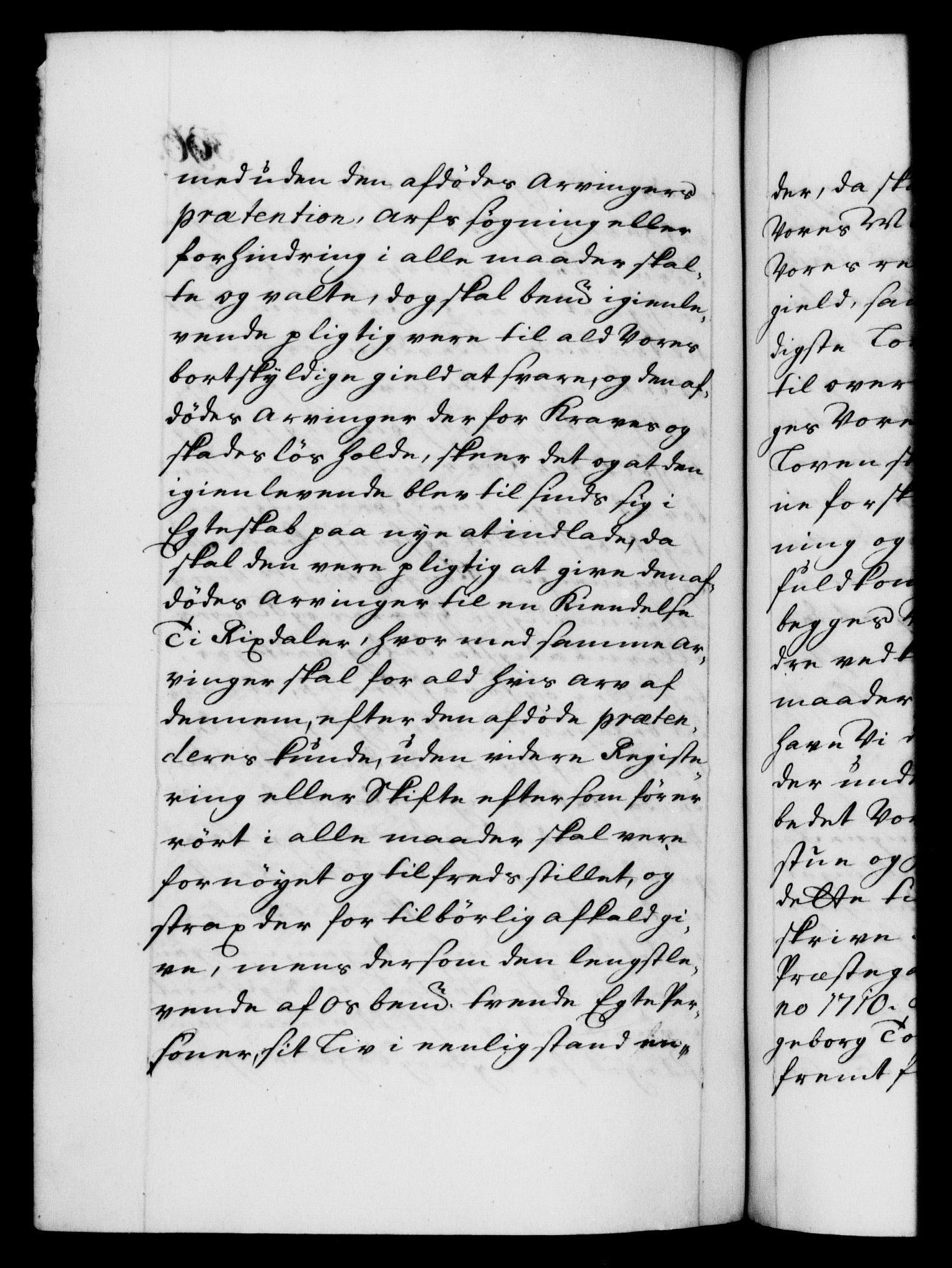 Danske Kanselli 1572-1799, RA/EA-3023/F/Fc/Fca/Fcaa/L0020: Norske registre, 1708-1711, p. 396b