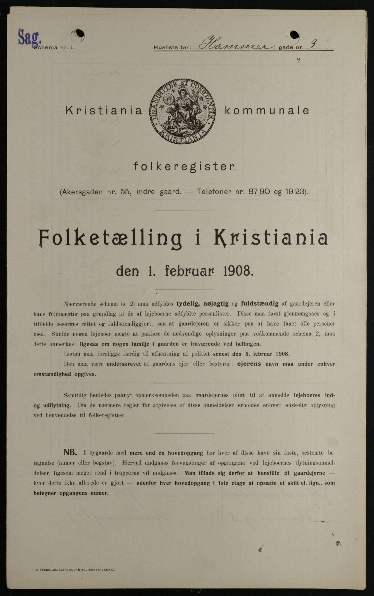 OBA, Municipal Census 1908 for Kristiania, 1908, p. 30947