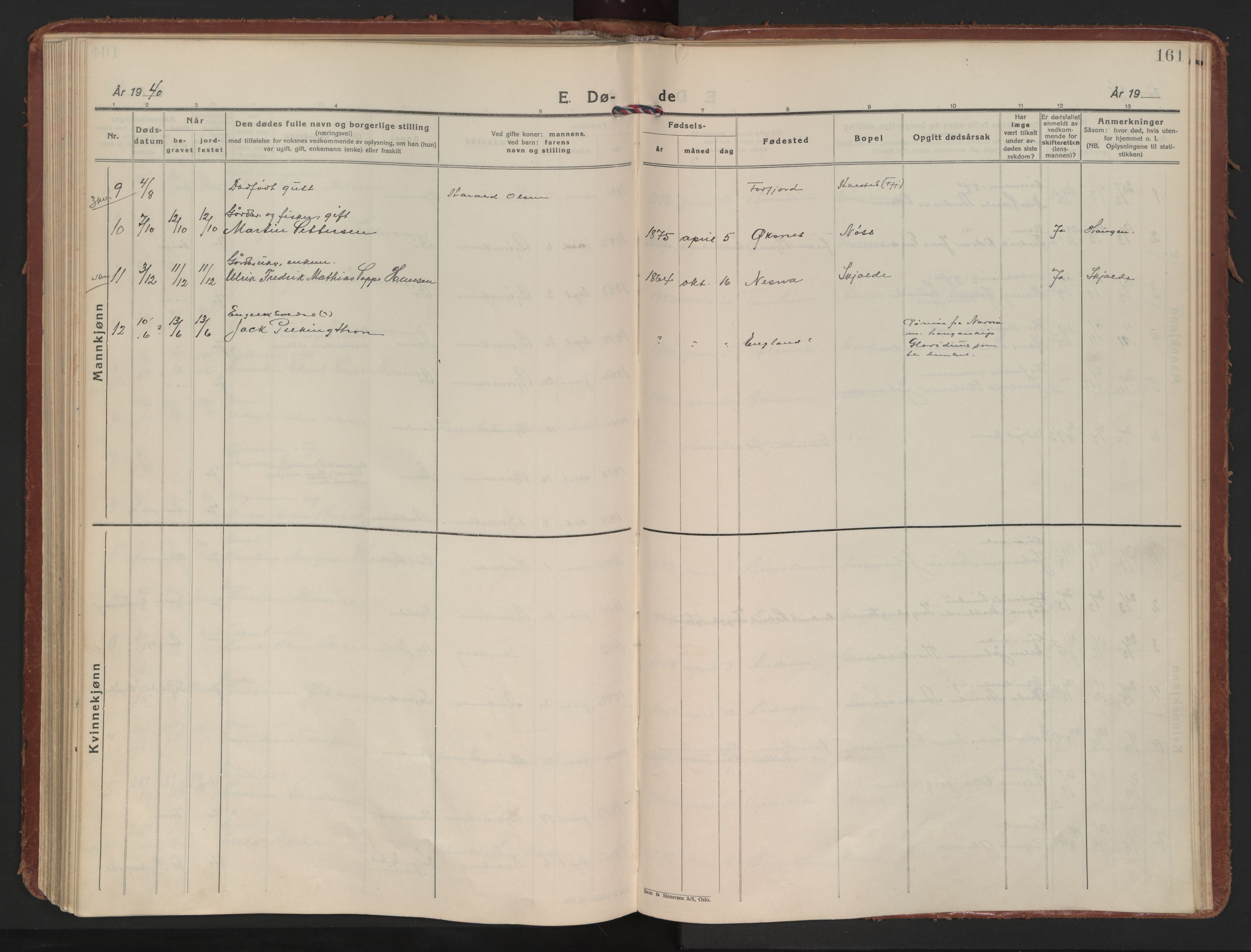 Ministerialprotokoller, klokkerbøker og fødselsregistre - Nordland, AV/SAT-A-1459/898/L1424: Parish register (official) no. 898A04, 1928-1946, p. 161