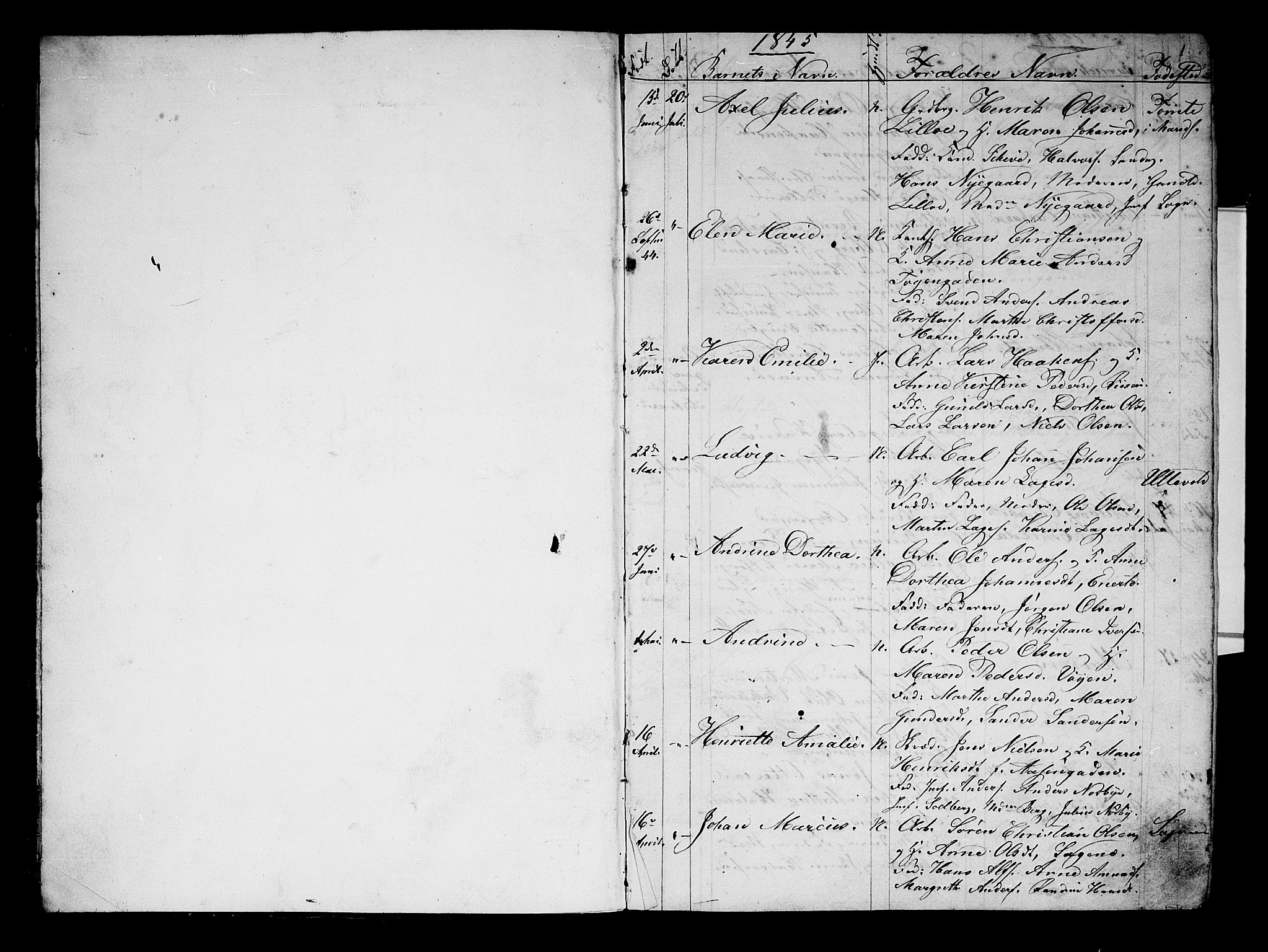 Aker prestekontor kirkebøker, SAO/A-10861/G/L0008: Parish register (copy) no. 8, 1845-1848, p. 0-1