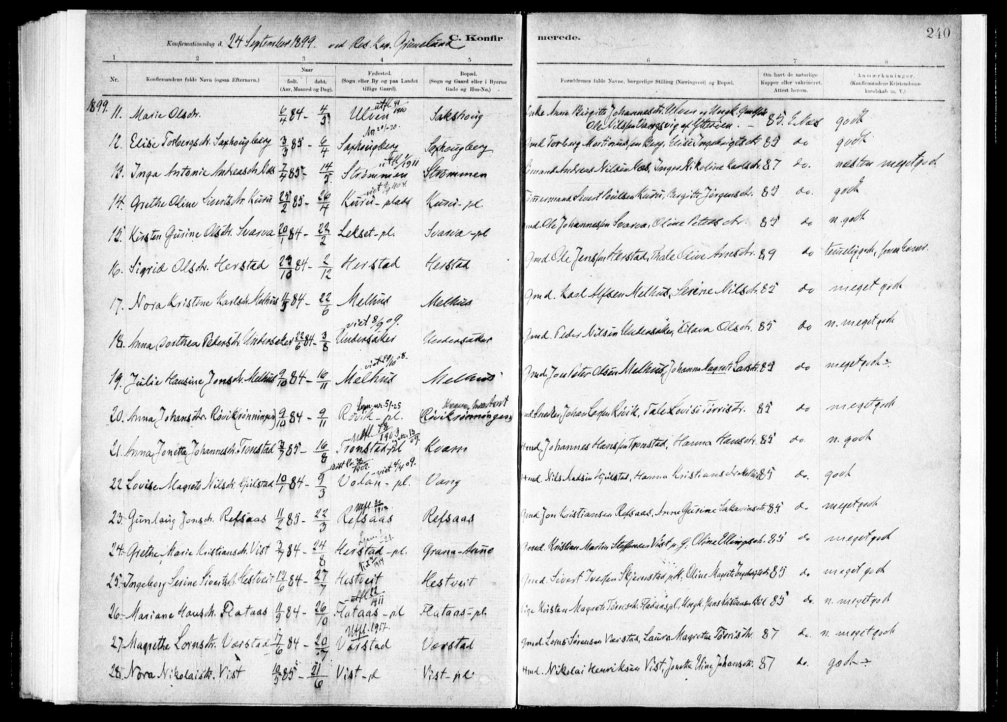 Ministerialprotokoller, klokkerbøker og fødselsregistre - Nord-Trøndelag, SAT/A-1458/730/L0285: Parish register (official) no. 730A10, 1879-1914, p. 240