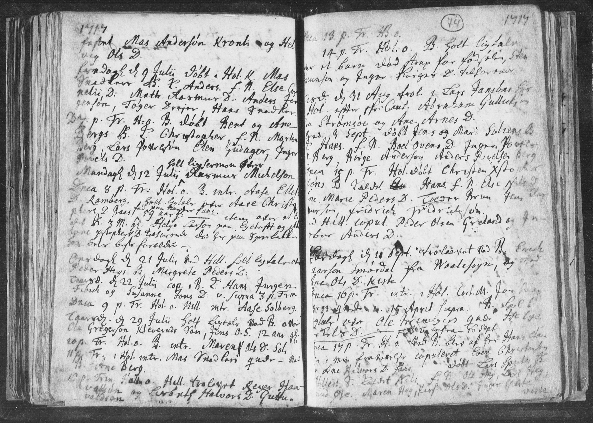 Botne kirkebøker, SAKO/A-340/F/Fa/L0001b: Parish register (official) no. I 1B, 1707-1722, p. 74