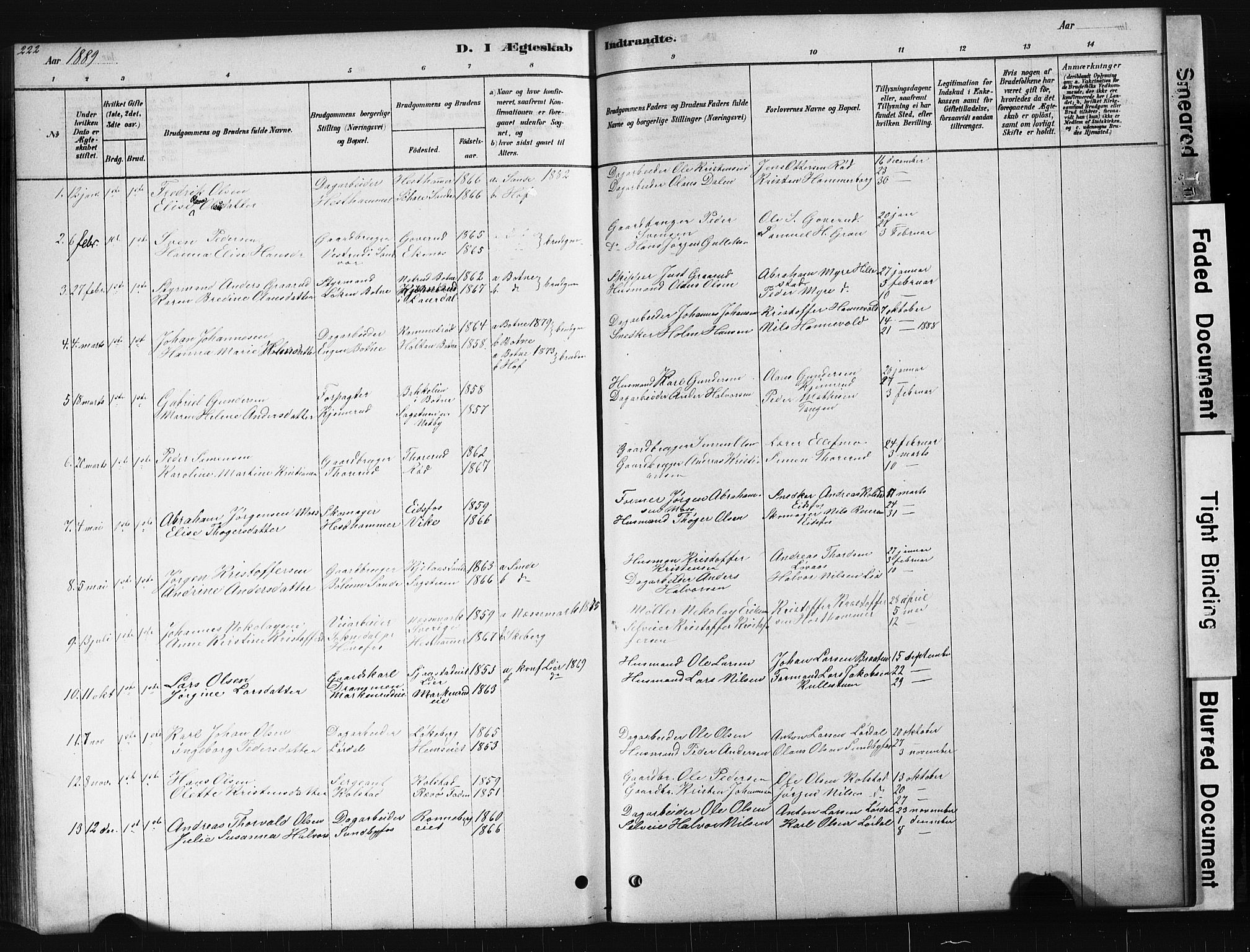 Hof kirkebøker, AV/SAKO-A-64/G/Ga/L0004: Parish register (copy) no. I 4, 1878-1930, p. 222