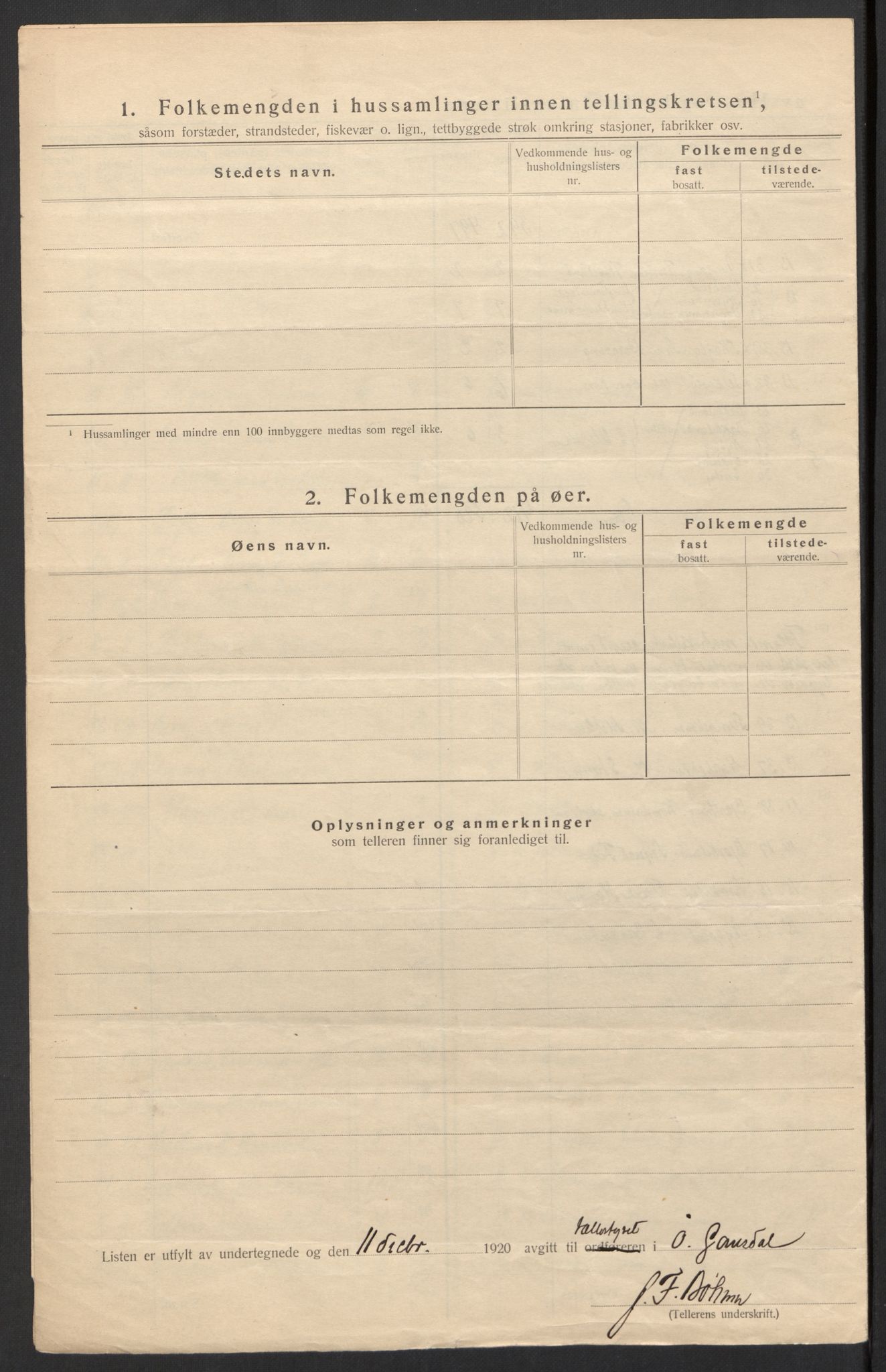SAH, 1920 census for Østre Gausdal, 1920, p. 43