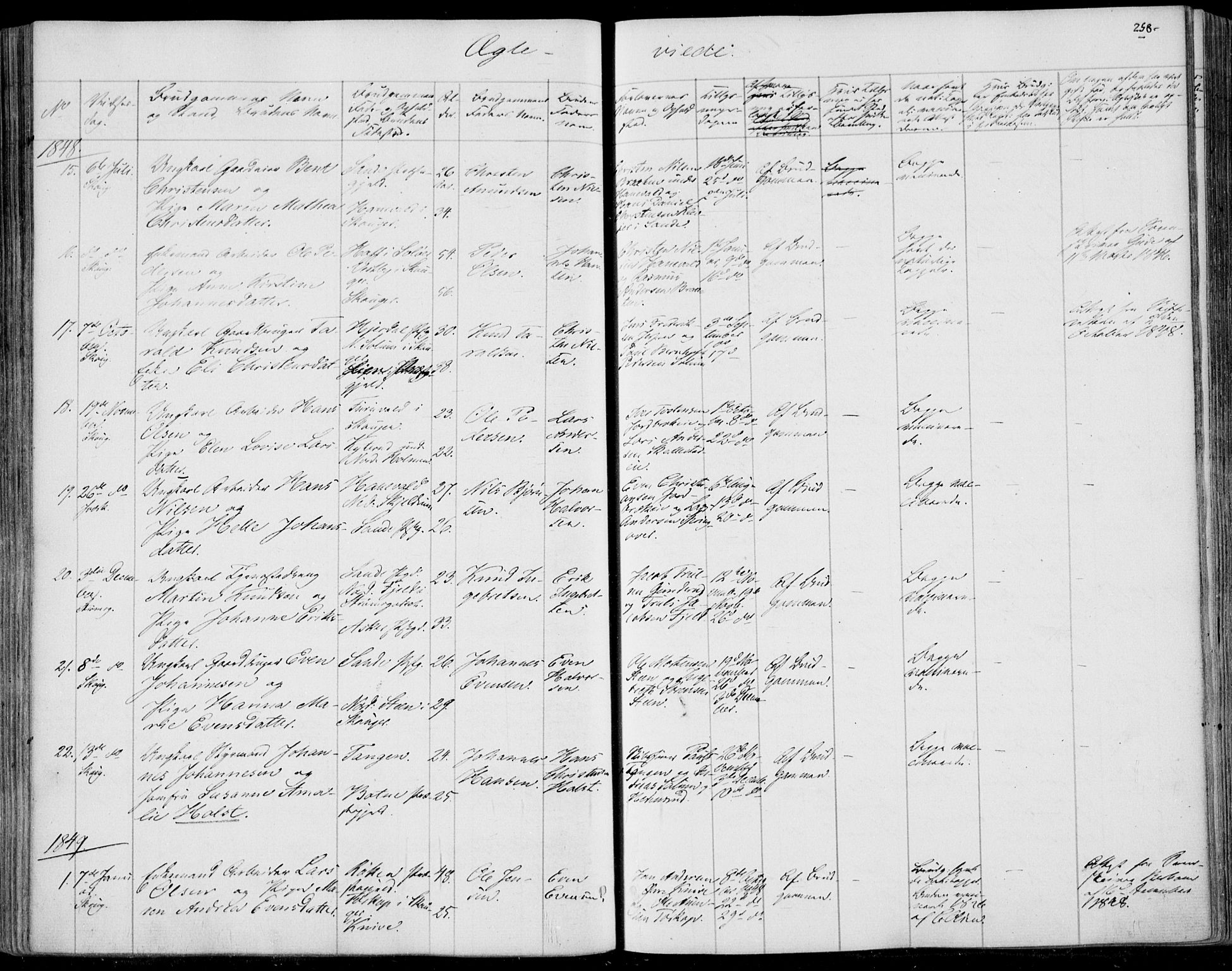 Skoger kirkebøker, AV/SAKO-A-59/F/Fa/L0003: Parish register (official) no. I 3, 1842-1861, p. 258