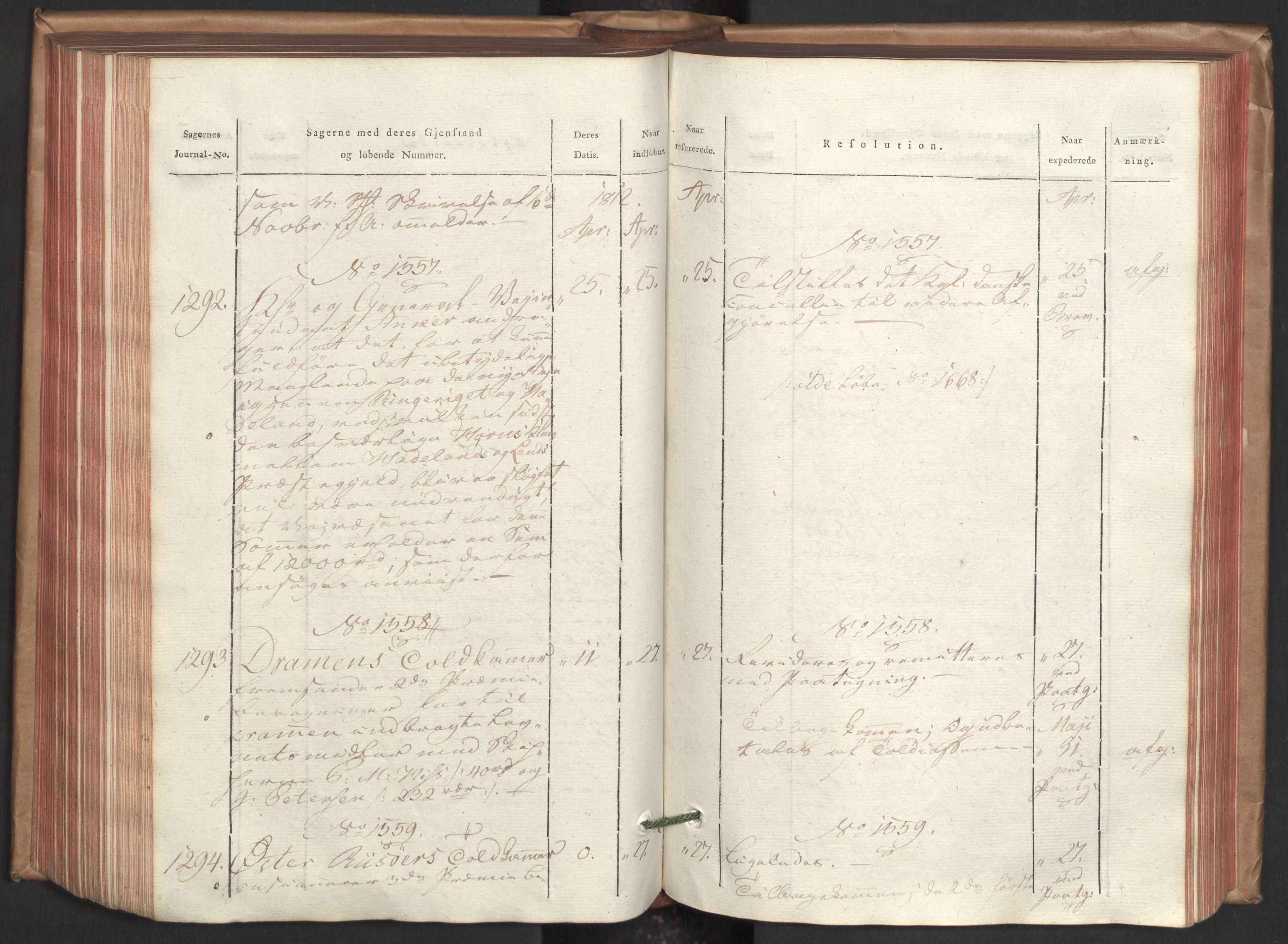 Stattholderembetet 1810-1814, 2. kontor (Kontor B), AV/RA-EA-5432/Ab/L0003: Referatprotokoll,  j.nr. 1002-1448,  l.nr. 1180-1780, 1812, p. 181