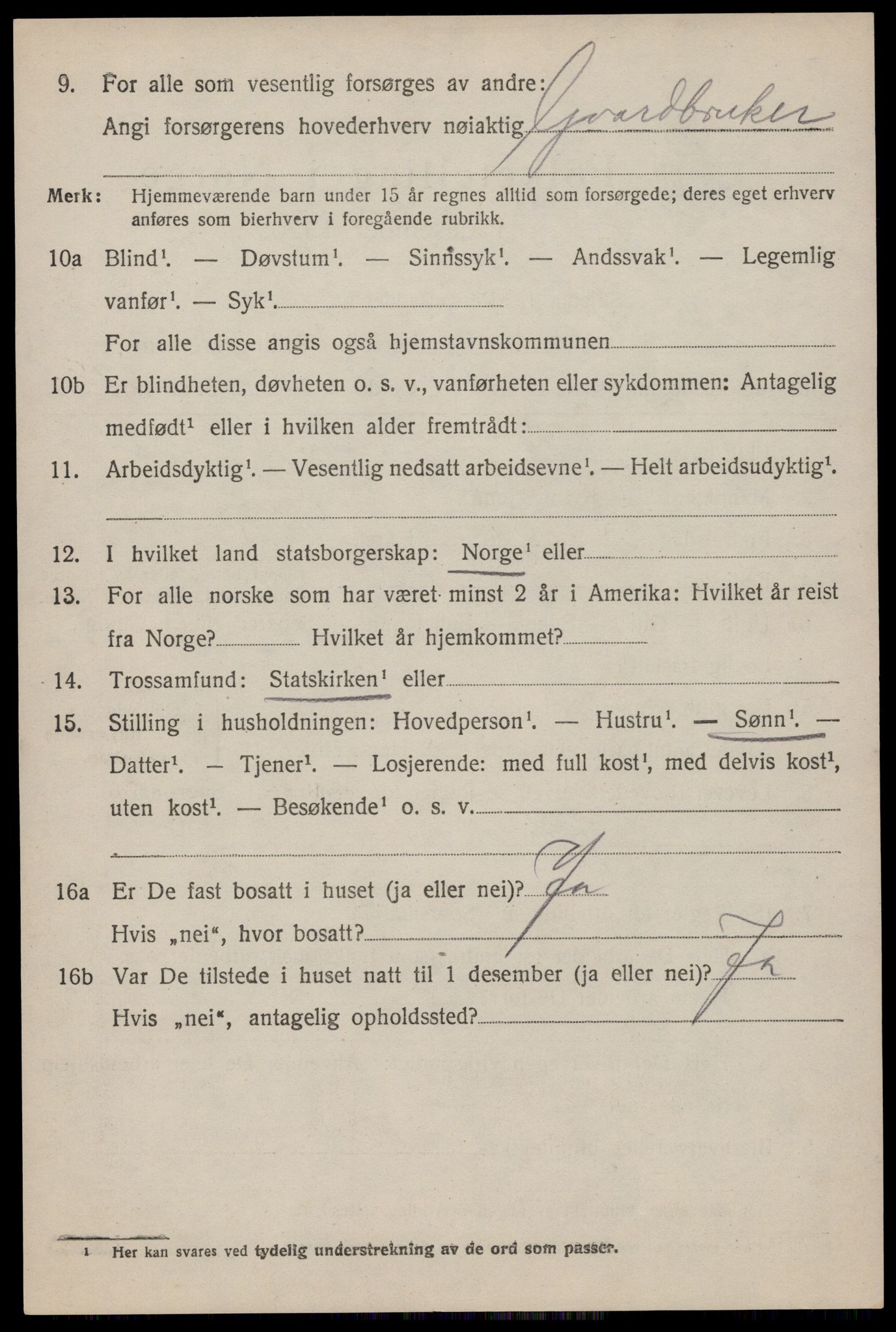 SAST, 1920 census for Håland, 1920, p. 6694