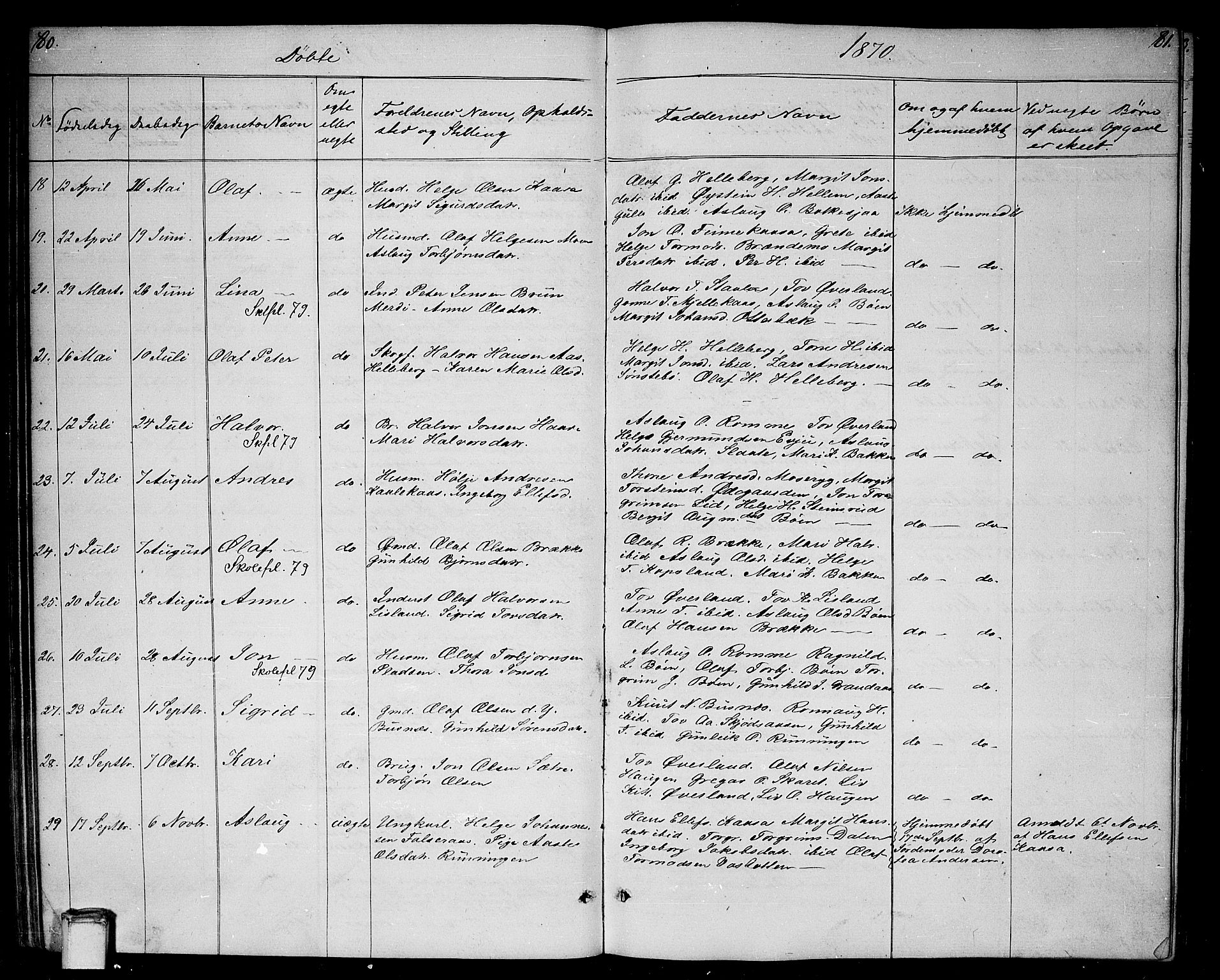 Gransherad kirkebøker, AV/SAKO-A-267/G/Ga/L0002: Parish register (copy) no. I 2, 1854-1886, p. 80-81