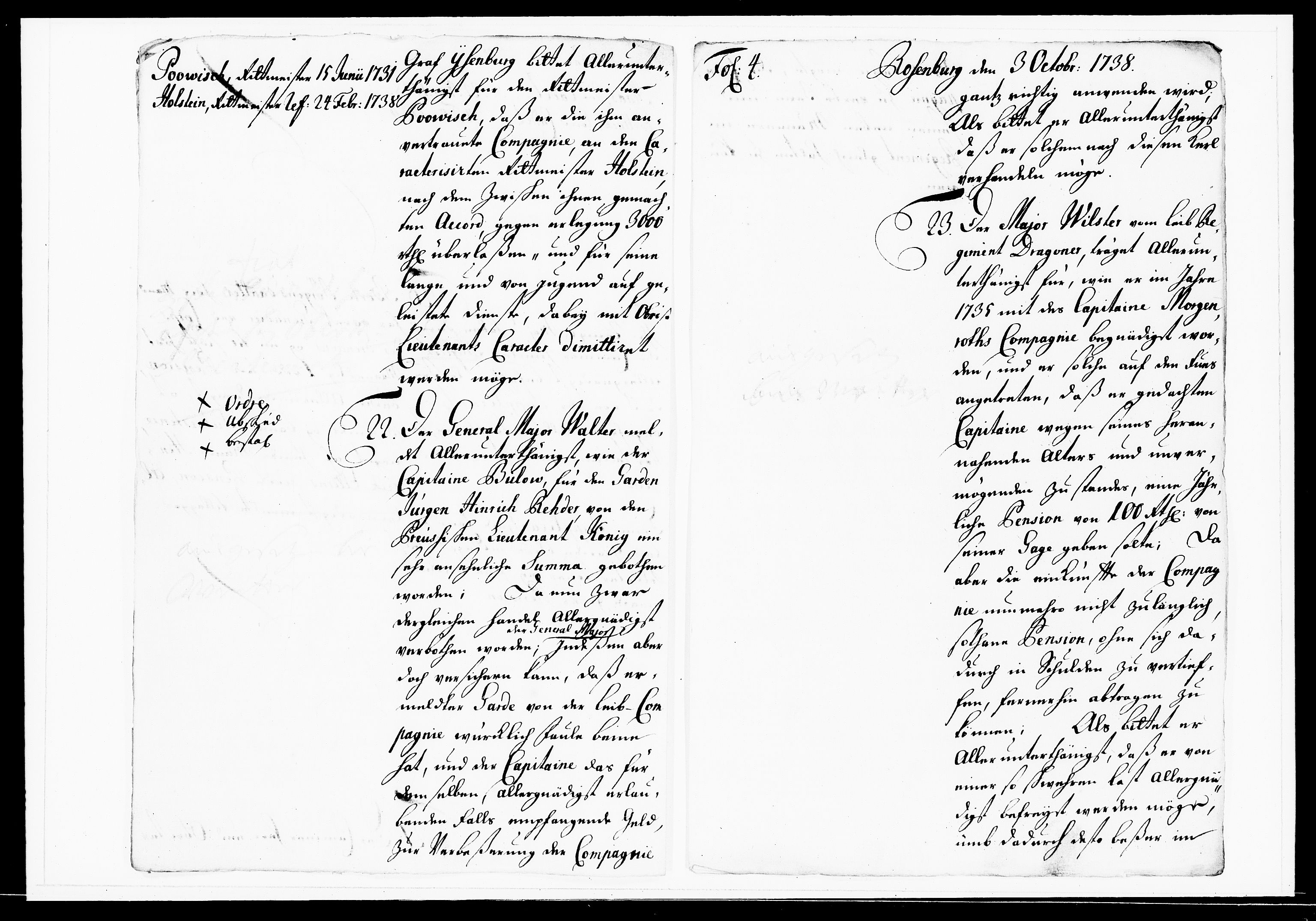 Krigskollegiet, Krigskancelliet, DRA/A-0006/-/1143-1150: Refererede sager, 1738, p. 441