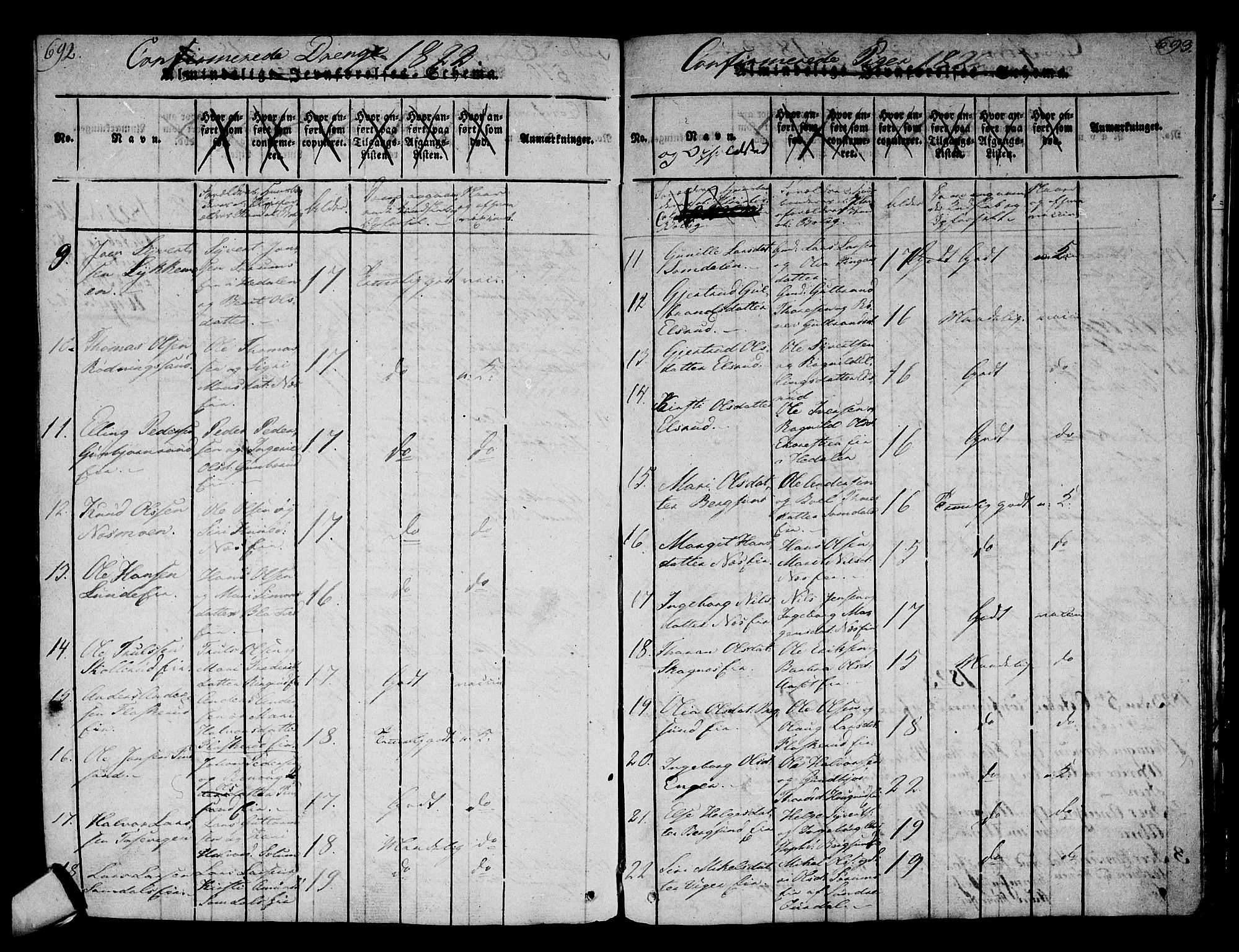 Norderhov kirkebøker, SAKO/A-237/F/Fa/L0008: Parish register (official) no. 8, 1814-1833, p. 692-693