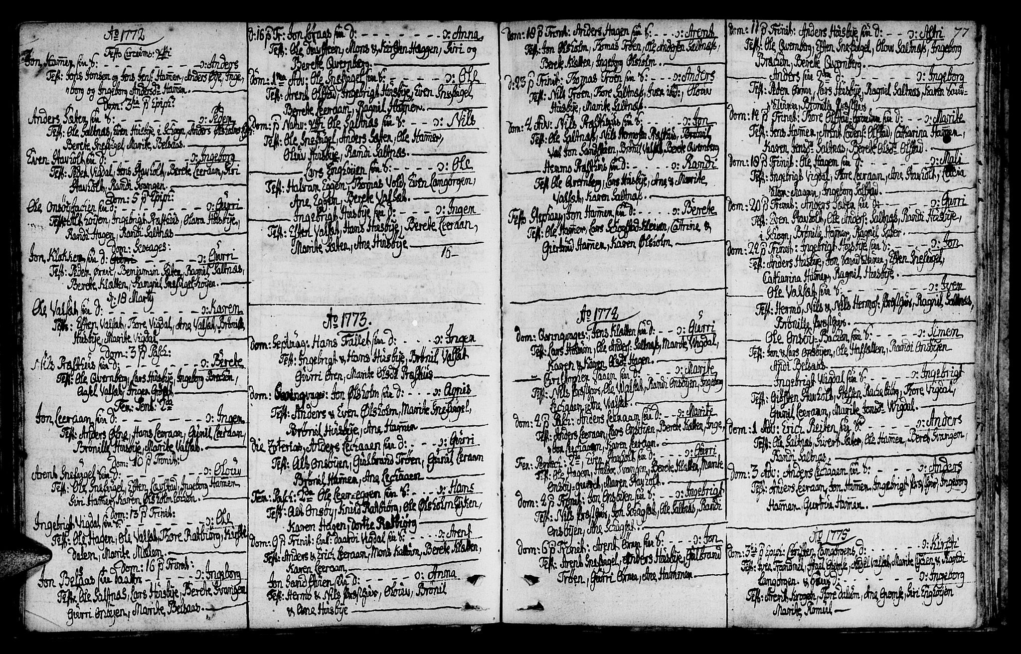 Ministerialprotokoller, klokkerbøker og fødselsregistre - Sør-Trøndelag, SAT/A-1456/666/L0784: Parish register (official) no. 666A02, 1754-1802, p. 77