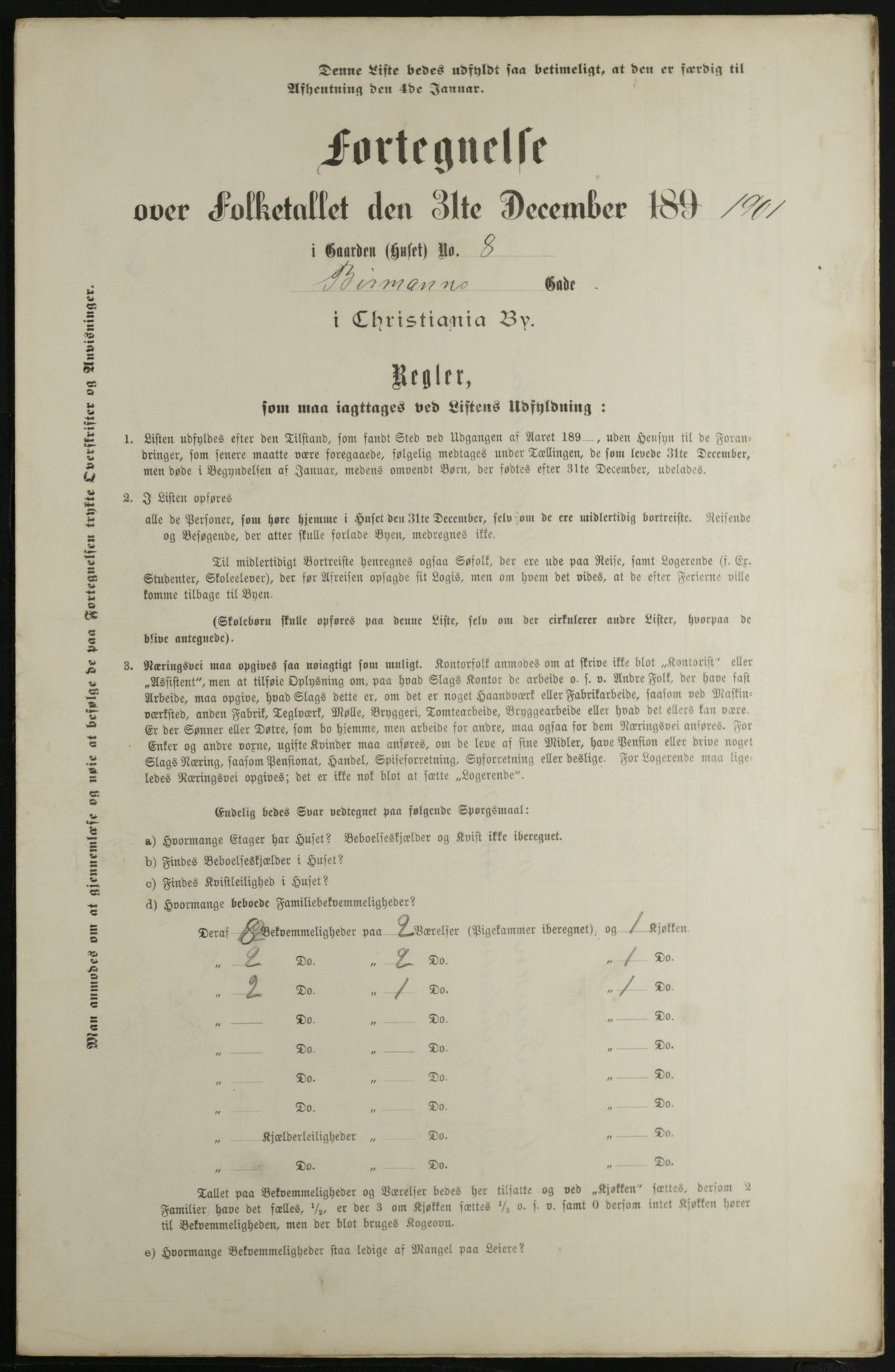 OBA, Municipal Census 1901 for Kristiania, 1901, p. 817